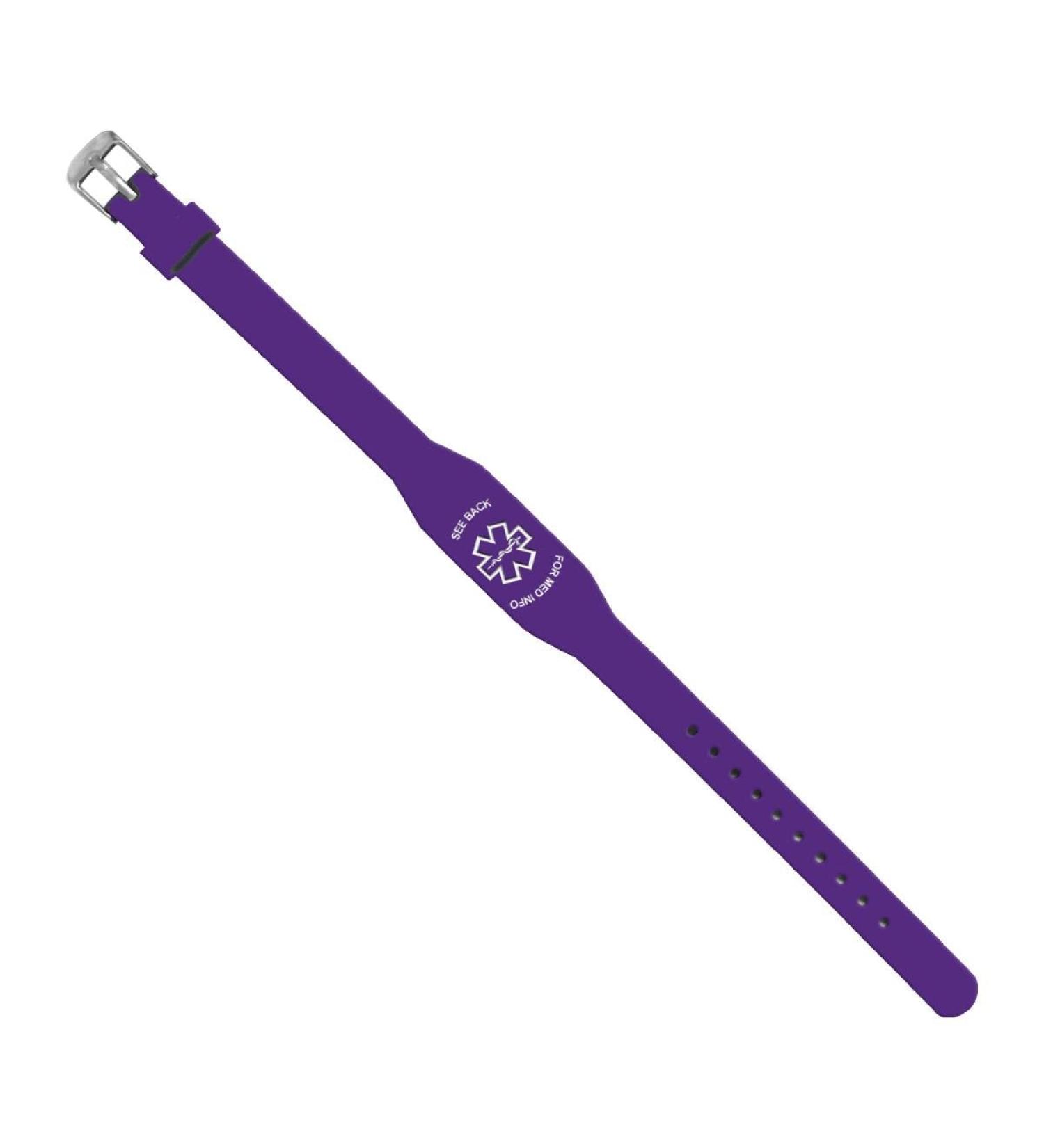 Elite II Replacement Medical ID Bracelet w. Buckle Clasp. Also fits Elite Responder Messenger - Purple