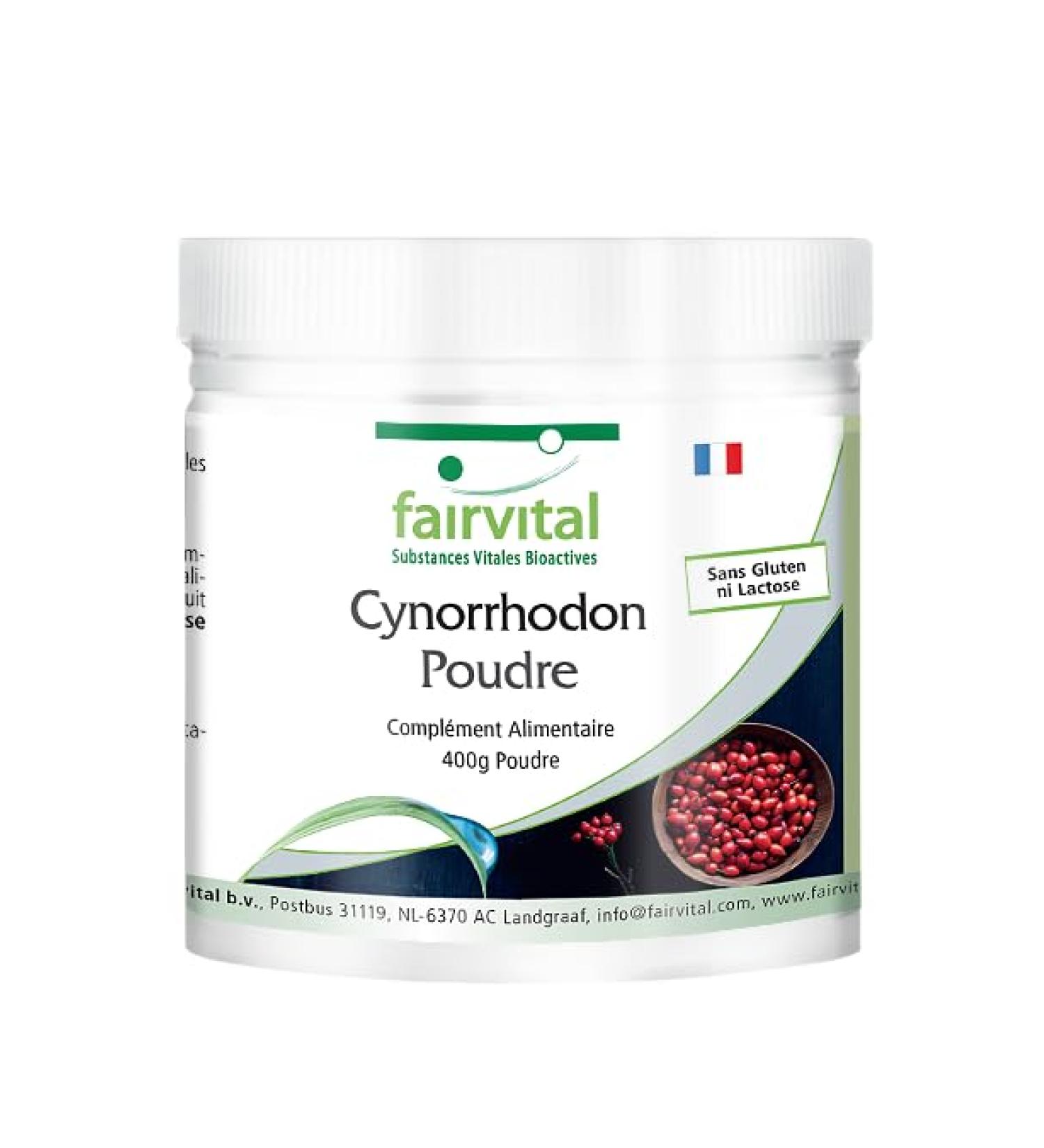 Fairvital | Poudre de cynorrhodon 400g - 100% pure sans additifs - Source naturelle de vitamine C - 100% v g talien - Qualit test e et hautement dos e - Buy Online on GoSupps.com