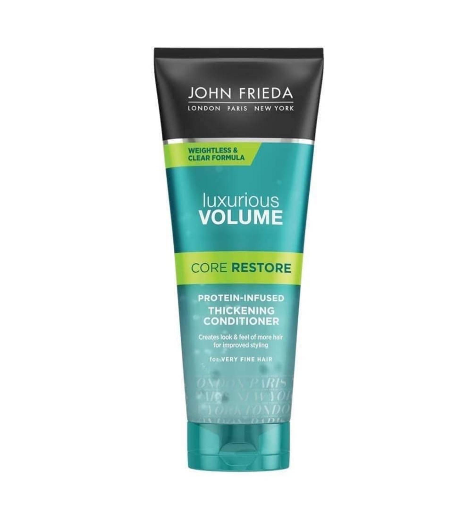 John Frieda Luxurious Volume Core Restore Protein-Infused Thickening Conditioner 250 ml Body-Building Conditioner for Thin and Fine Hair