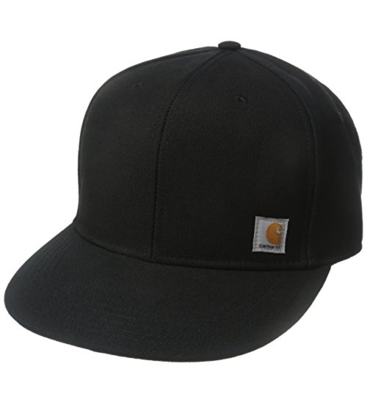 Carhartt Men's Firm Duck Flat Brim Cap - Black | One Size - Buy Online on GoSupps.com