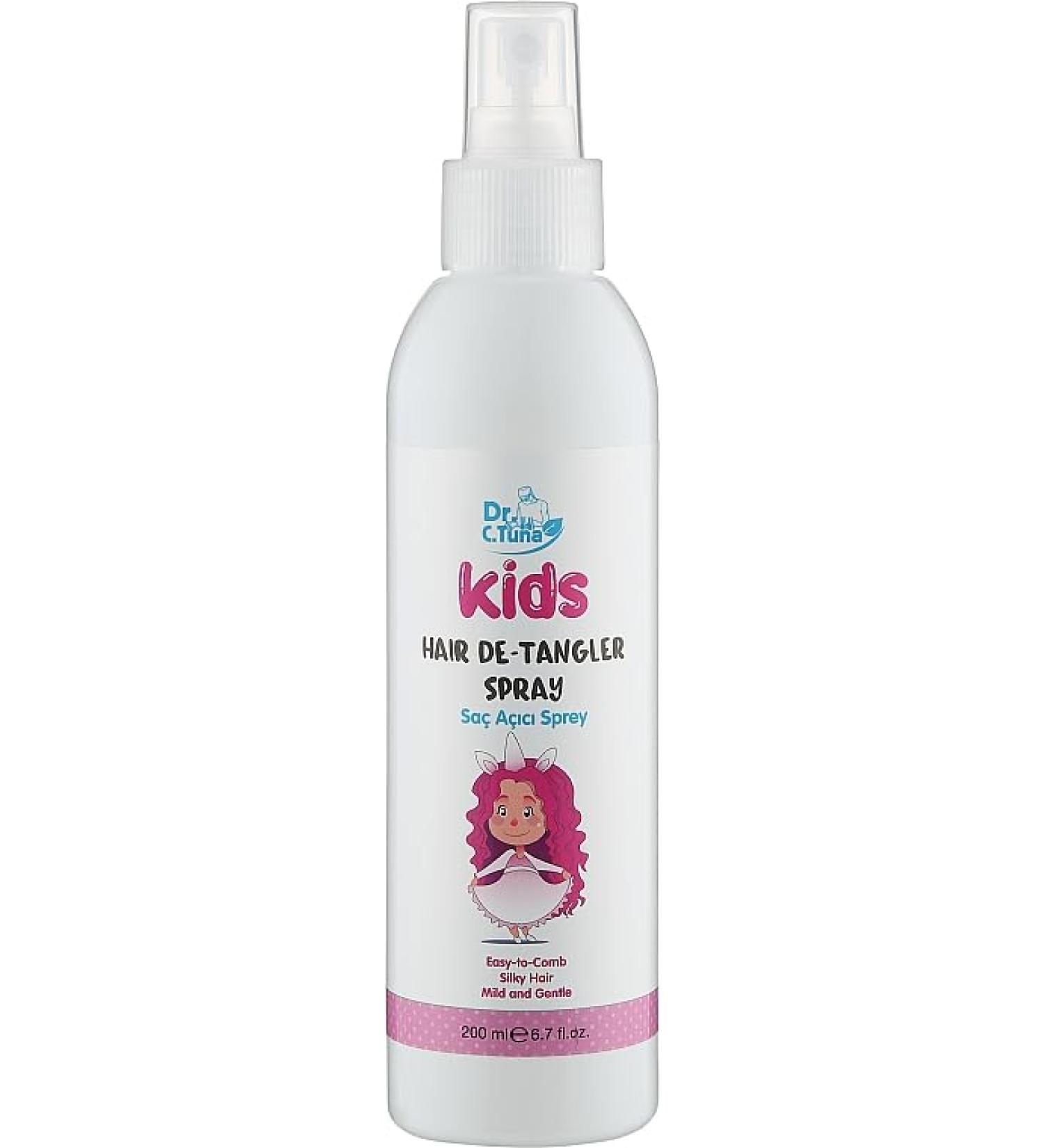 FARMASi Dr. C. Tuna Kids Hair De-tangler Spray 200ml/6.76flOz - Gentle and Effective Hair Detangling - Softens and Smoothes Hair Tear-Free Formula