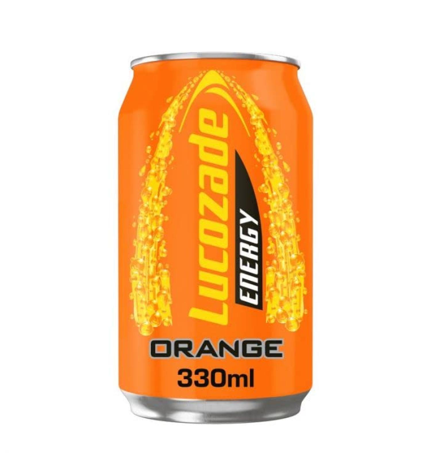 Lucozade Energy Drink 24x330ml Cans (Orange)