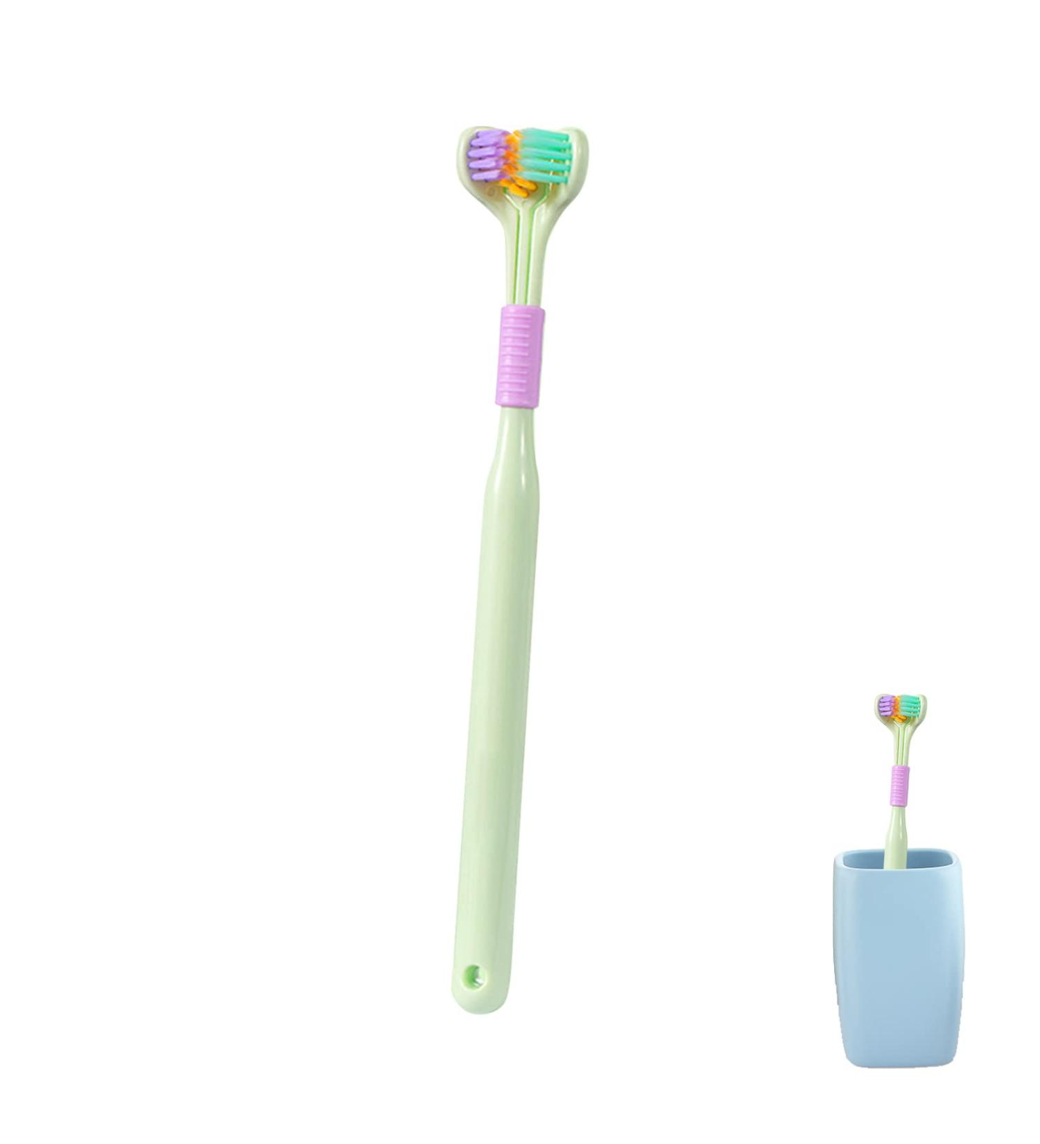 Extra Soft 3-Page Toothbrushes for All-Age Dental Care | V-Shape Non-Slip Handle | Eastuy Green - Buy Online on GoSupps.com