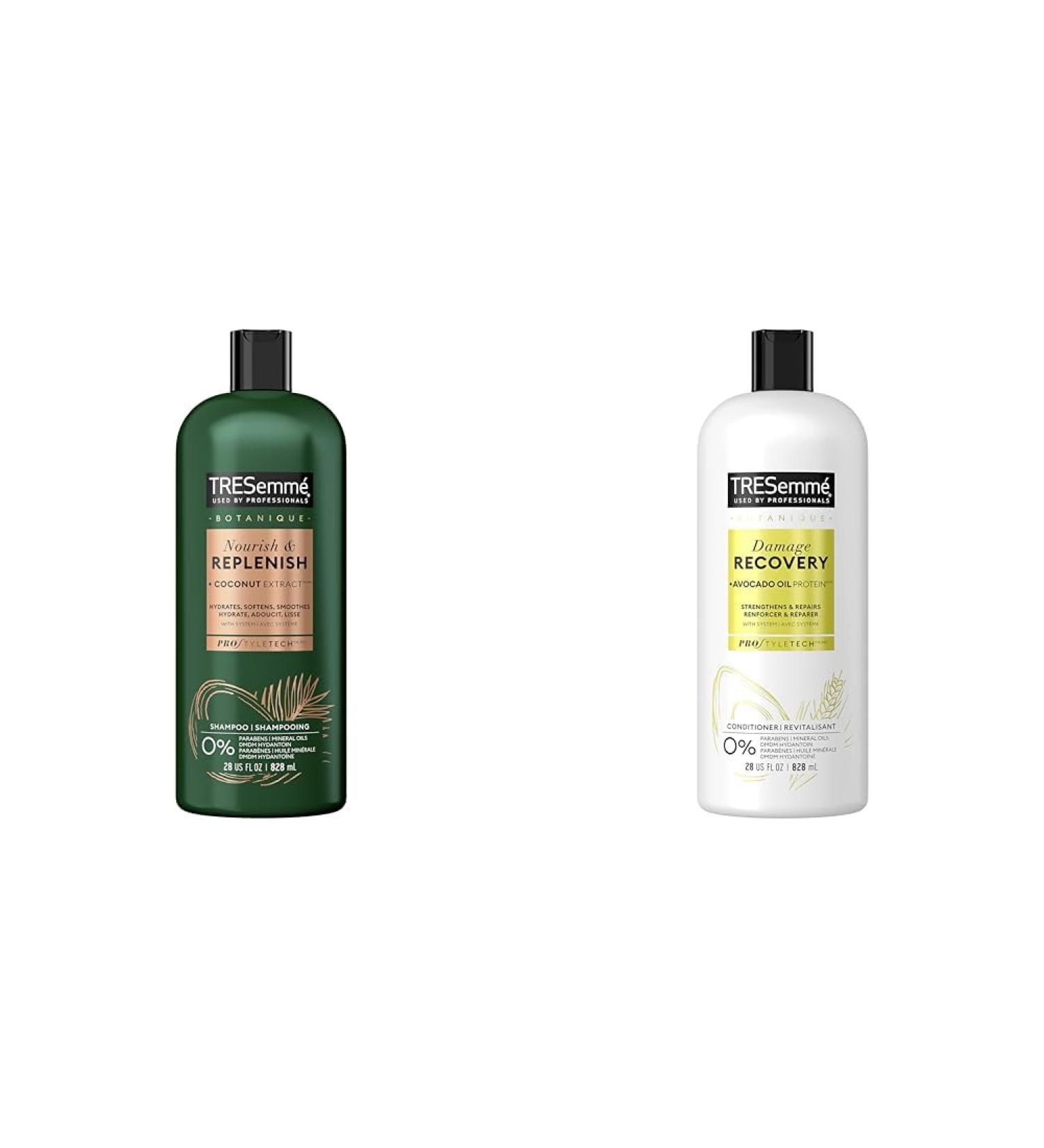 TRESemm Botanique Nourish & Replenish Shampoo & Botanique Damage Recovery Conditioner for damaged hair repair + Avocado Oil Protein formulated with Pro Style Technology 828 ml - Buy Online on GoSupps.com