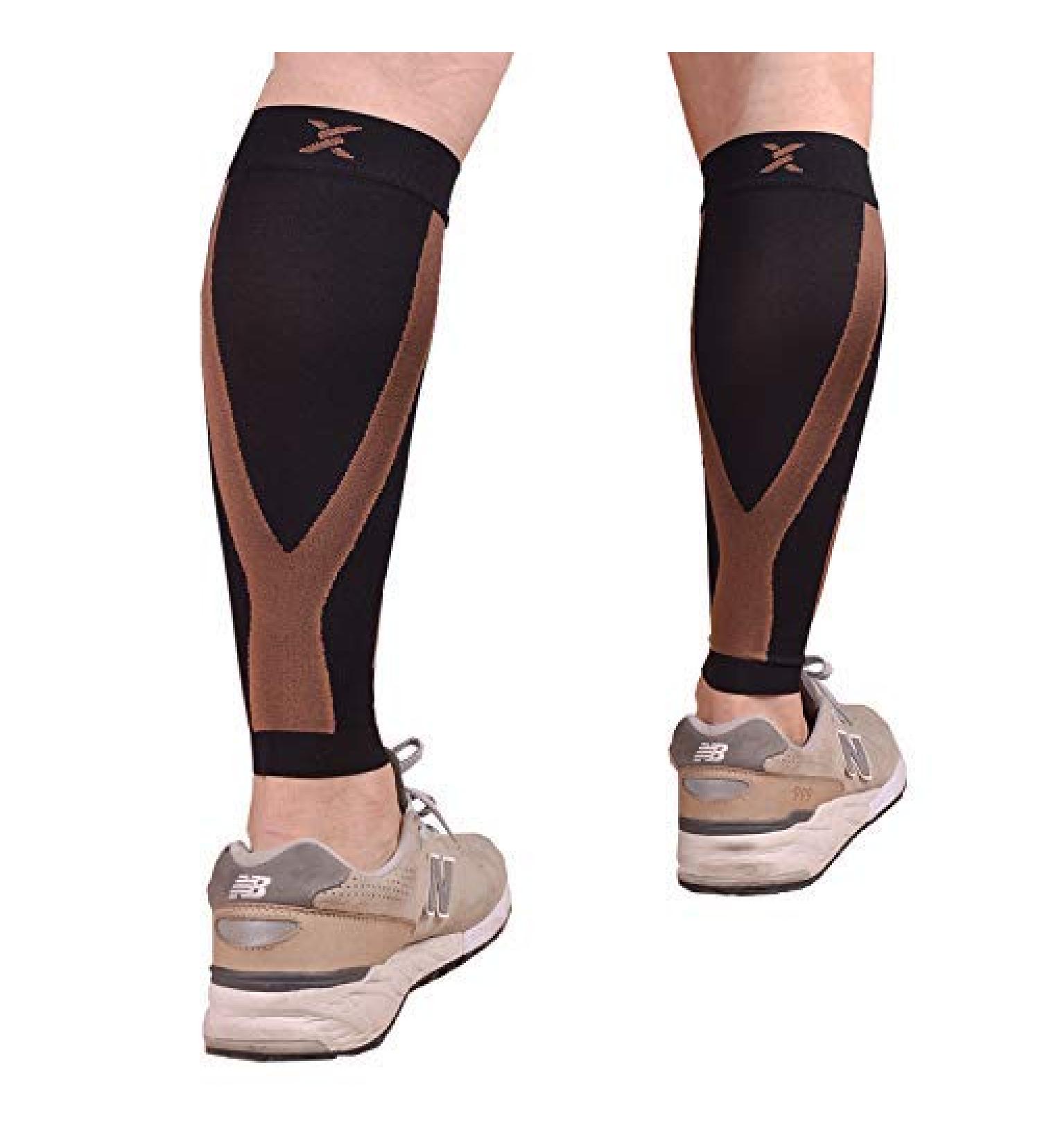 Thx4COPPER XL Calf Compression Sleeve 20-30mmHg | Shin Splint & Leg Support for Men & Women | Ideal for Running, Cycling, Traveling | Enhance Circulation & Recovery - Buy Online on GoSupps.com