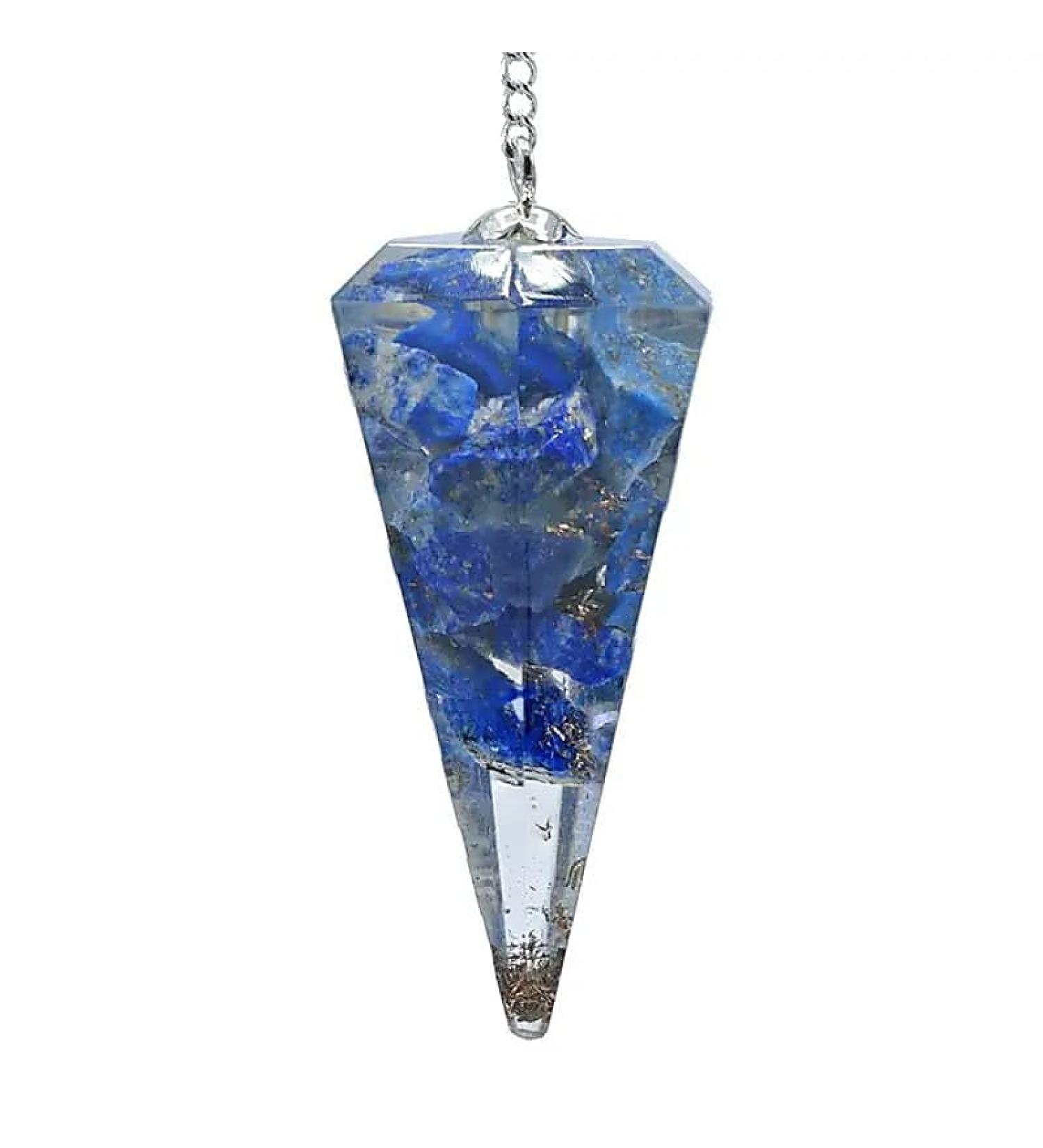 1 Orgone pendulum lapis lazuli with facet tapering - 11 measurement of fine energies radiesthesia