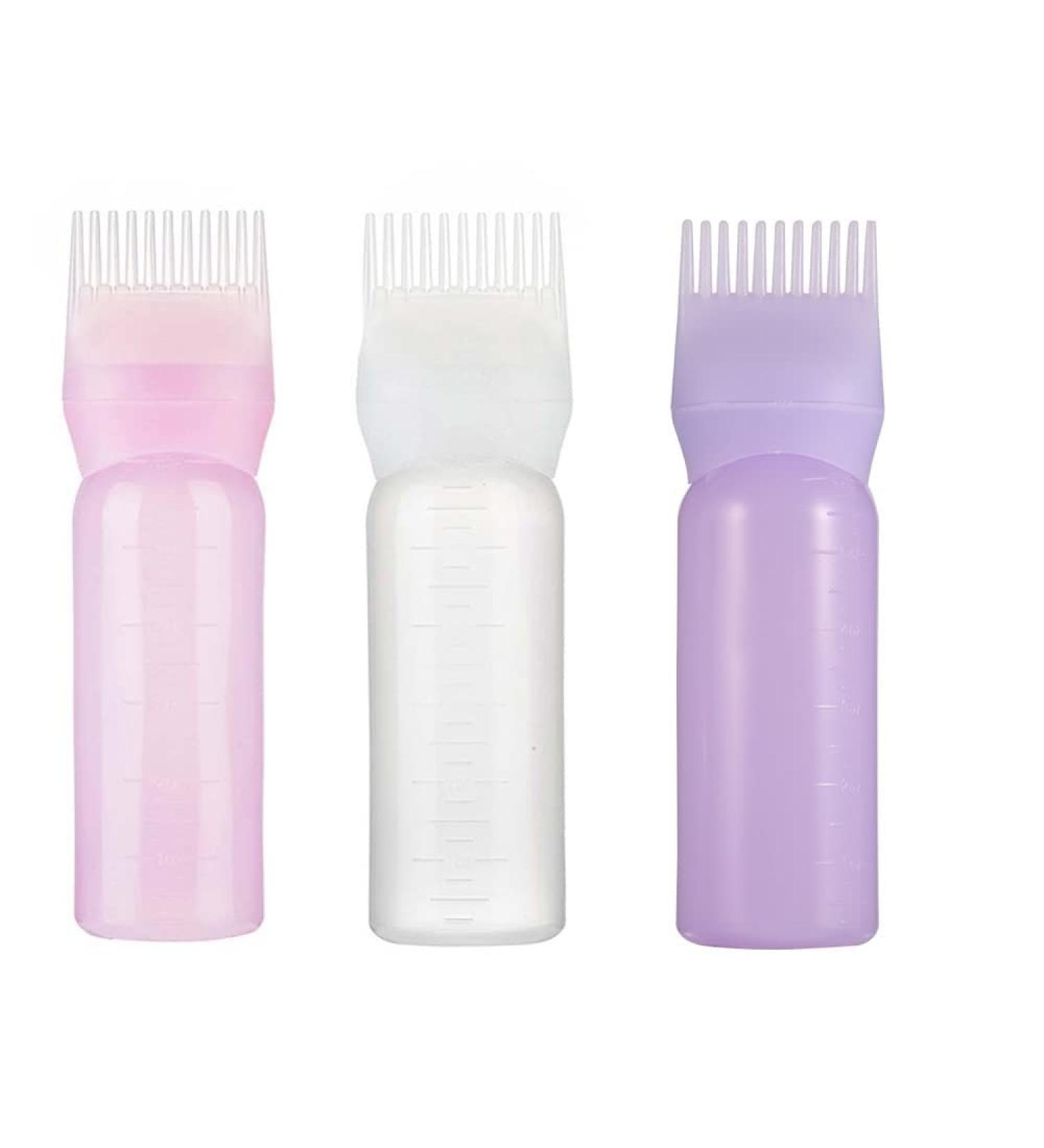 Vctitil 3Pcs Root Comb Applicator Bottle - 6oz Lightweight Hair Dyeing Tool with Graduated Scale for Hair Color & Oil Application - Buy Online on GoSupps.com
