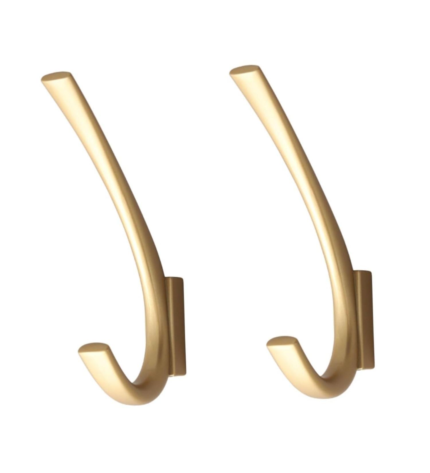 Cabilock 2pcs Coat Hook Bath Towel Hooks Metal Coat Hanger Wall Coat Hanger Towel Wall Hooks Hat Office Robe 11.8X1.3X1.3CMx2pcs Goldenx2pcs - Buy Online on GoSupps.com