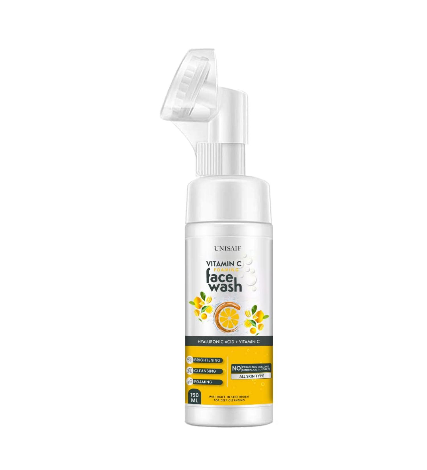 Vitamin C Foaming Face Wash - Deep Cleansing Hydrating & Exfoliating Natural Facial Cleanser | Brighten & Revitalize Your Skin - 150ml - Buy Online on GoSupps.com