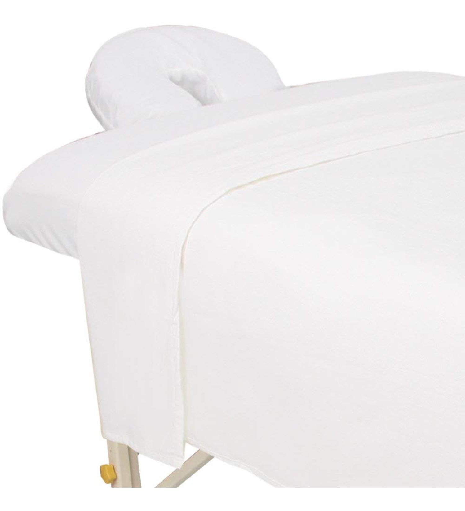 ForPro Premium Flannel 3-Piece Massage Sheet Set in White - Ideal for Massage Tables - Buy Online on GoSupps.com