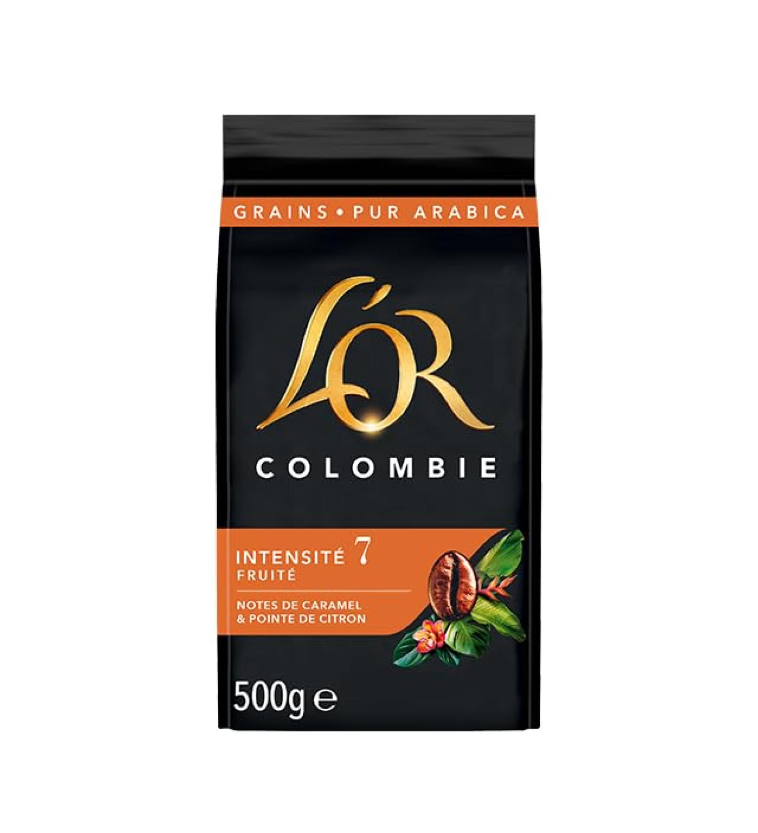 L'OR, 3Kg Colombian Coffee Beans, 100% Arabica, Intensity 7, (Pack of 6x500g)