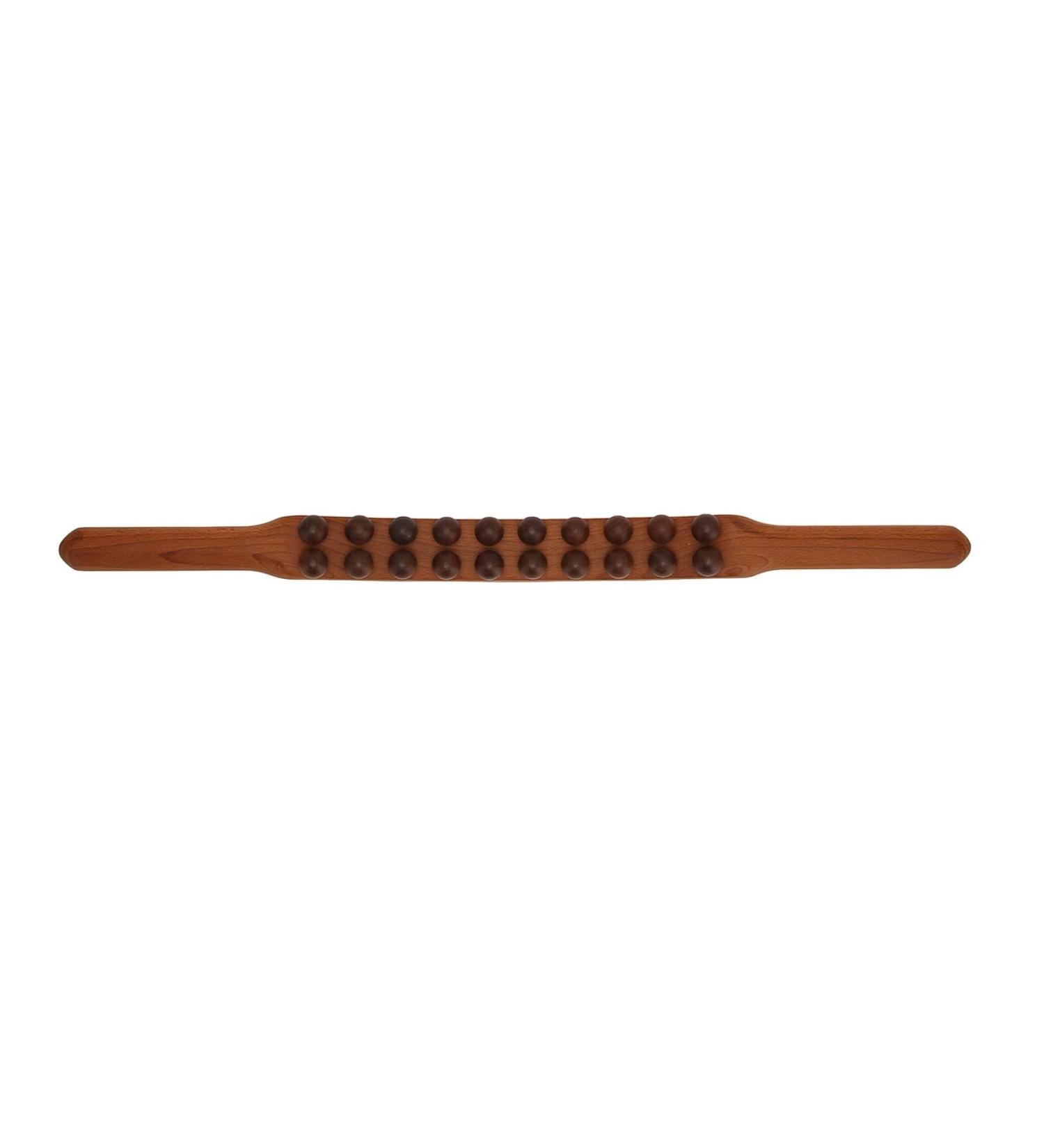 Buy Wooden Massage Stick with 20 Beads - Ergonomic Full Body Trigger Point Relaxation Tool - Buy Online on GoSupps.com