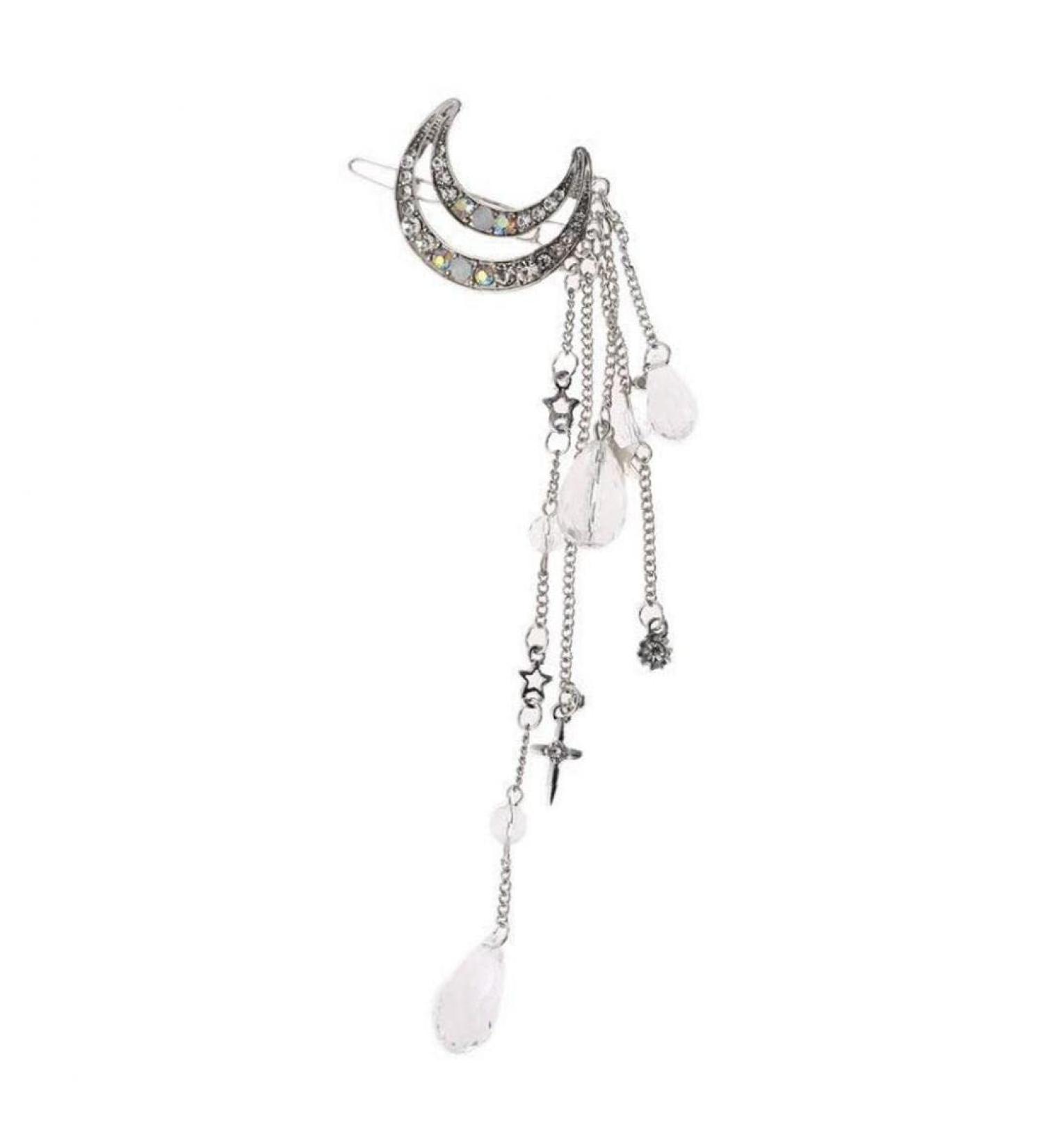 Buy Ppmter Moon Crystal Beads Tassel Charms Hair Clips & Pins - Stylish Jewelry Hair Accessories for Women & Girls - International Shipping Available - Buy Online on GoSupps.com