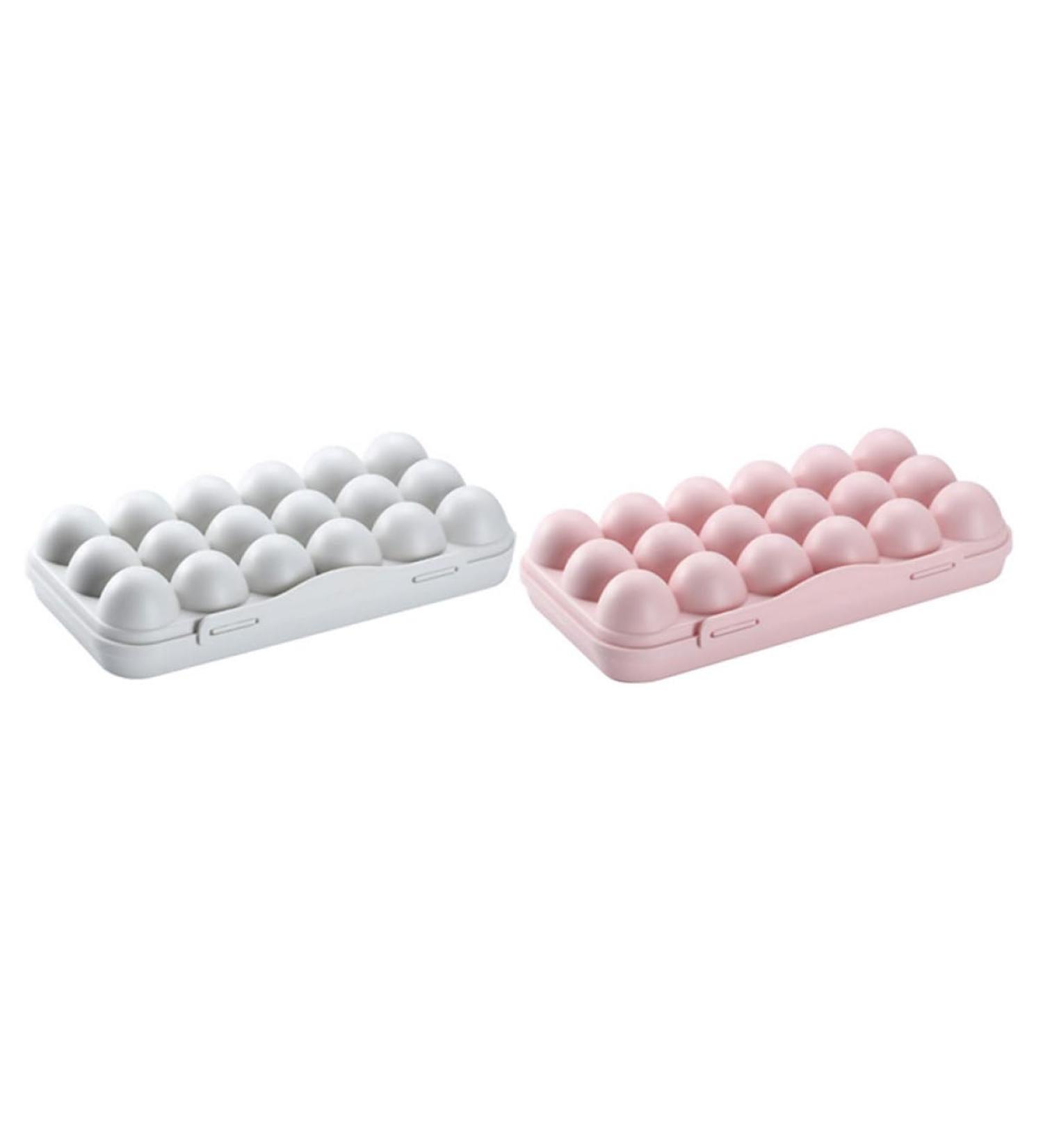 OSALADI 2pcs 18 Egg Storage Box Filled Plastic Eggs Fridge Egg Dispenser Egg Storage Tray With re-usable Assorted Color 30x15cm - Buy Online on GoSupps.com