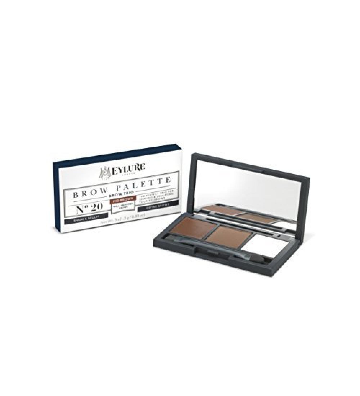 Eylure Defining and Shading Brow Palette  Brow Wax  Powder and Highlighter  Mid Brown