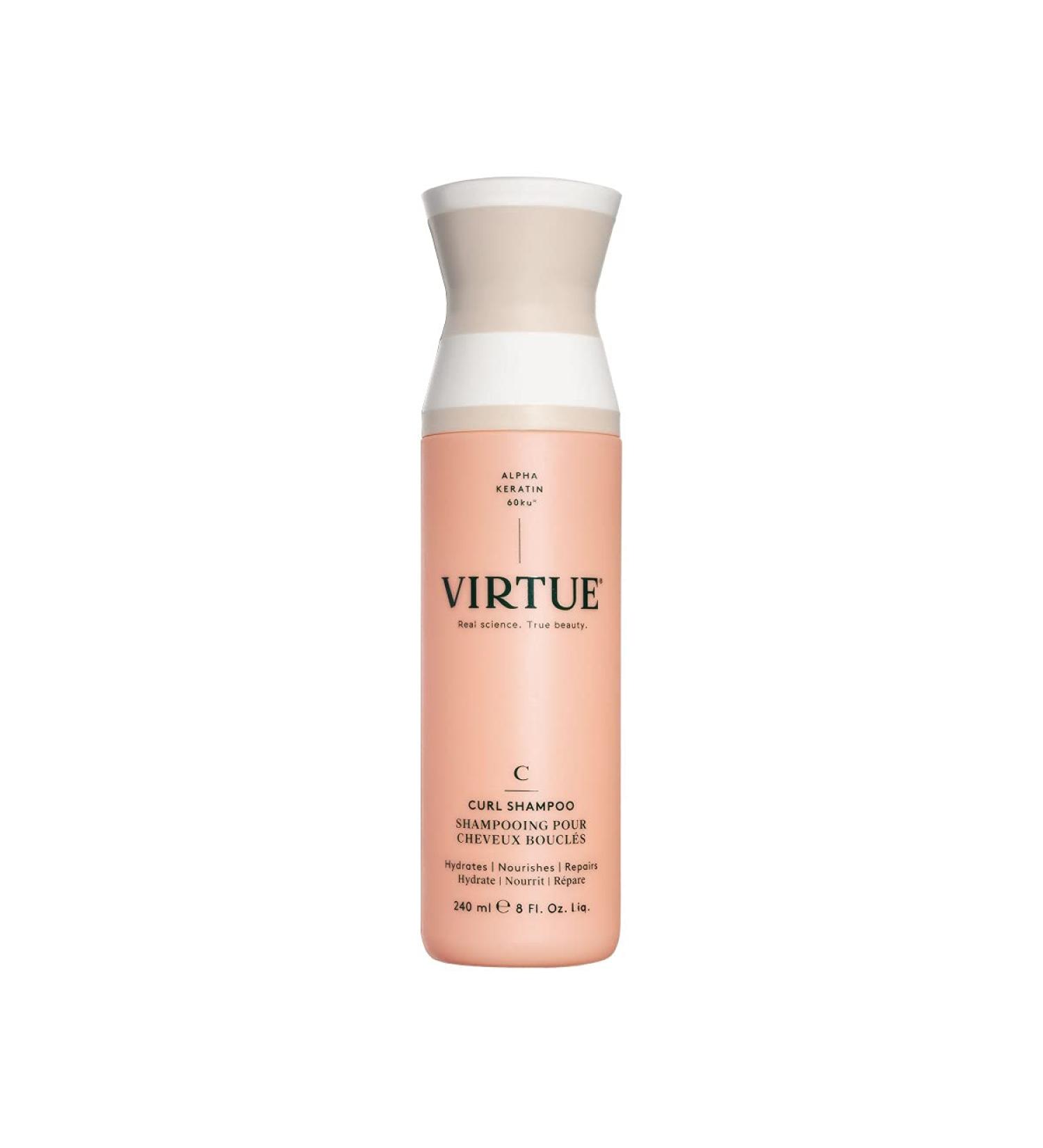 VIRTUE Curl Shampoo | Hydrates  Nourishes & Repairs Curly Hair 8 Fl Oz (Pack of 1)