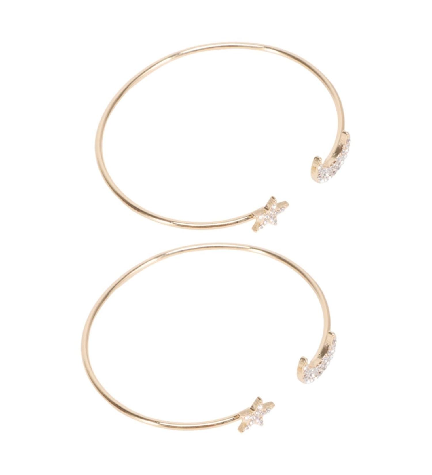 TENDYCOCO 2pcs Rhinestone Bracelets Open Cuff Bracelet Crystal Vintage Bracelets Moon Bracelet for Women Friendship Bracelet Shiny Bracelet Crystals Bracelet To Open Wristband 5.5X5.5cmx2pcs Goldenx2pcs - Buy Online on GoSupps.com