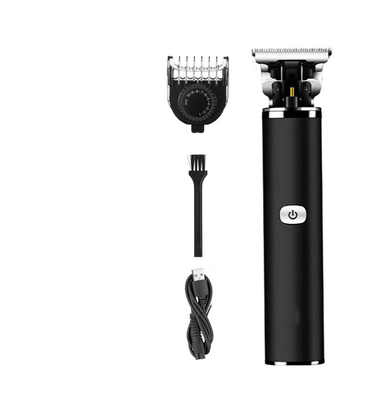 Buy Waterproof USB Rechargeable Hair Clippers for Men - T-Shaped Engraving Blade - Black Metal Electric Hair Clipper - Buy Online on GoSupps.com