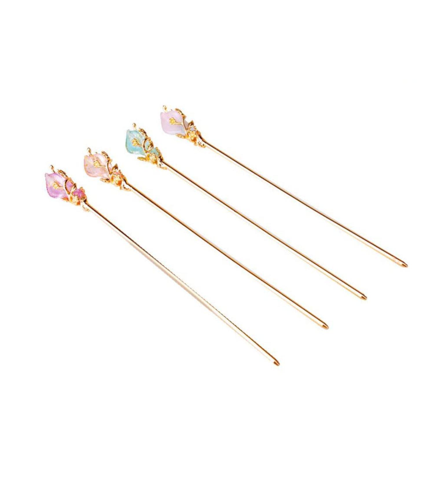 Buy Hanyzcin Chinese Hair Sticks - 4 Vintage Hairpins for Hanfu Elegant Hair Jewelry Accessories for Girls & Women - Buy Online on GoSupps.com