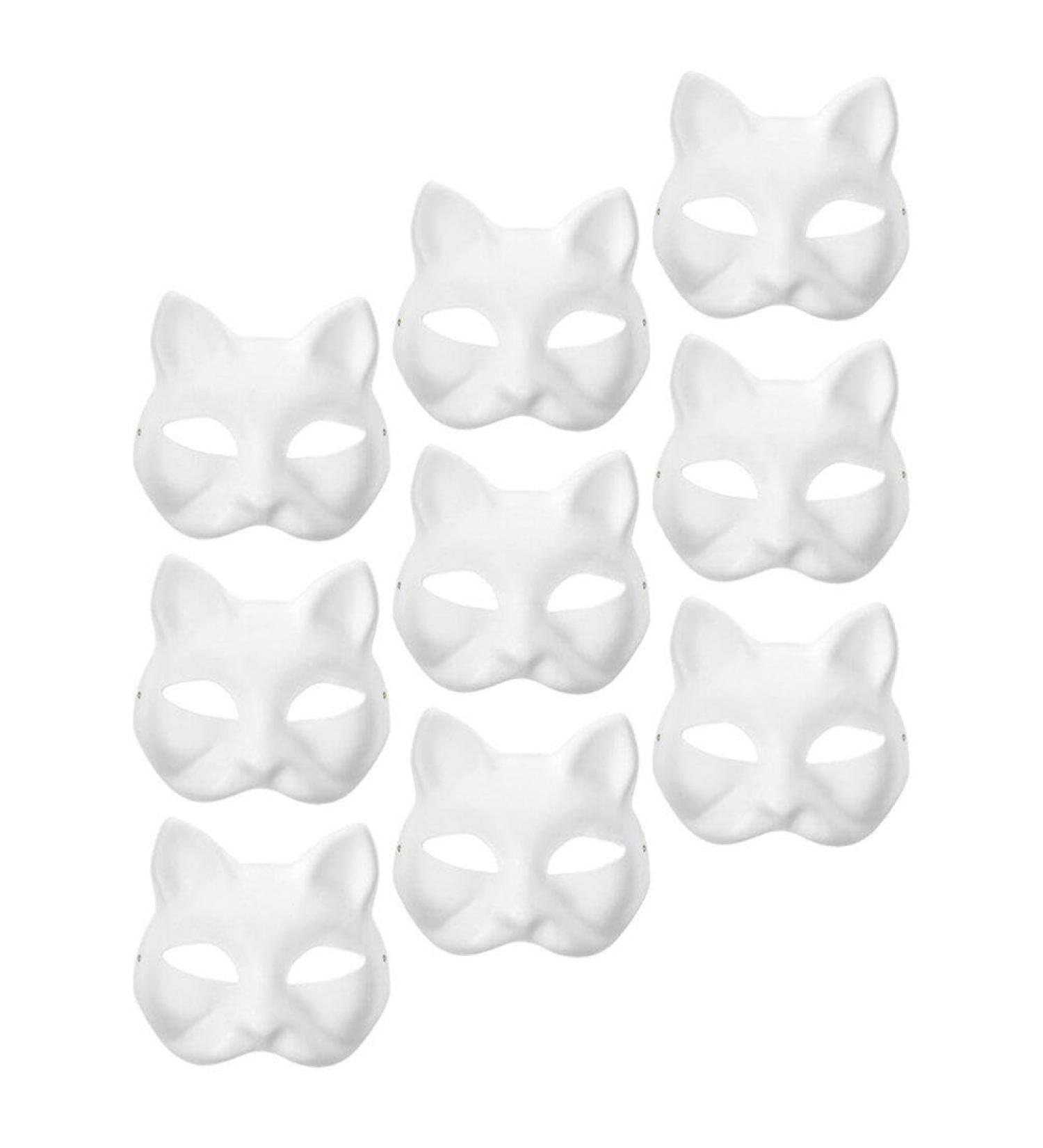 Magiclulu Cat Masks for Painting | 9 DIY White Derian Half Masks - Perfect for Kids' Cosplay Masquerades & Easter Party Gifts - Buy Online on GoSupps.com