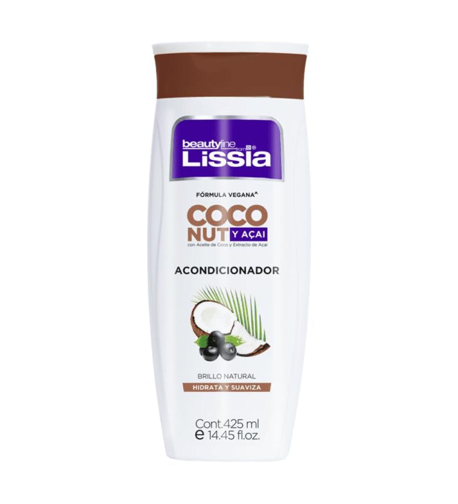 LISSIA Conditioner Coconut Nut and Acai All Types Hair | Acondicionador Coco Nut y Acai Hidrata y Suaviza Colombia (14.4oz 425ml)