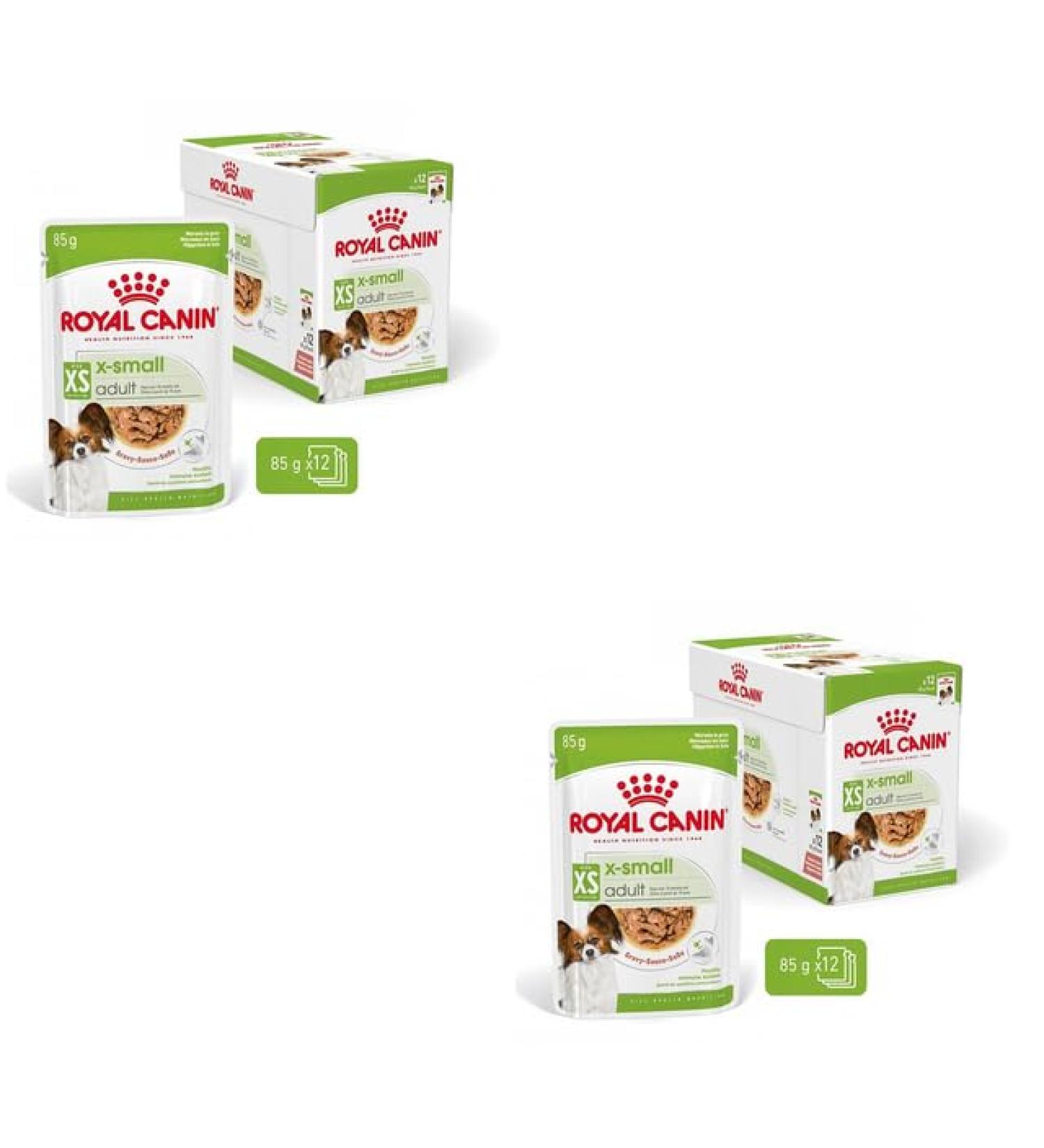 ROYAL CANIN X-Small Adult | Double Pack | 2 x 12 x 85 g | Wet Food for Adult and Very Small Dogs | From 10 Months | with Chunks in Sauce | in sachets - Buy Online on GoSupps.com