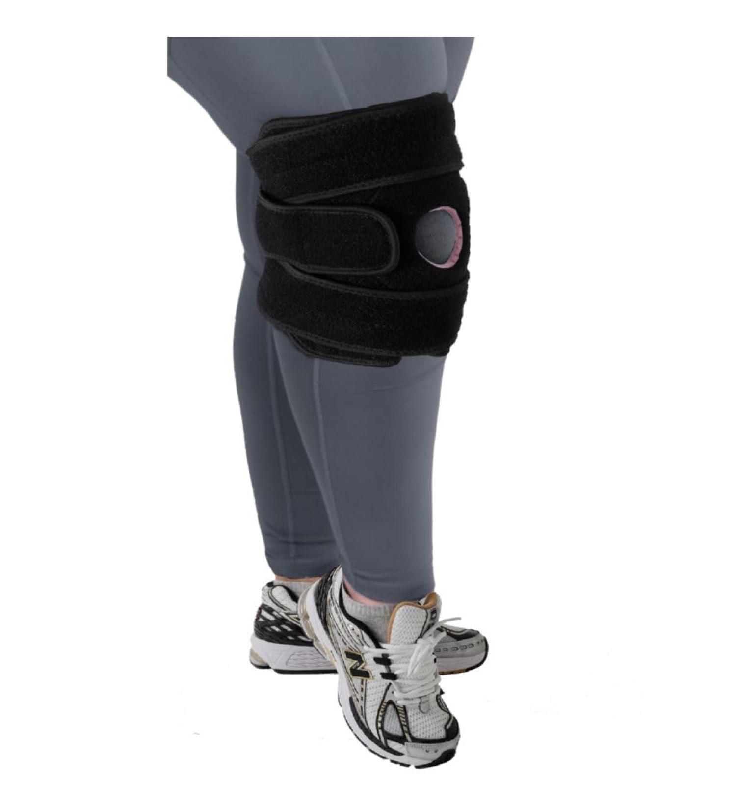 Buy King Mills Plus Size Knee Brace | Adjustable XL XXL Knee Sleeve for Pain Relief & Arthritis - Black & Pink - Perfect for Men & Women - Buy Online on GoSupps.com