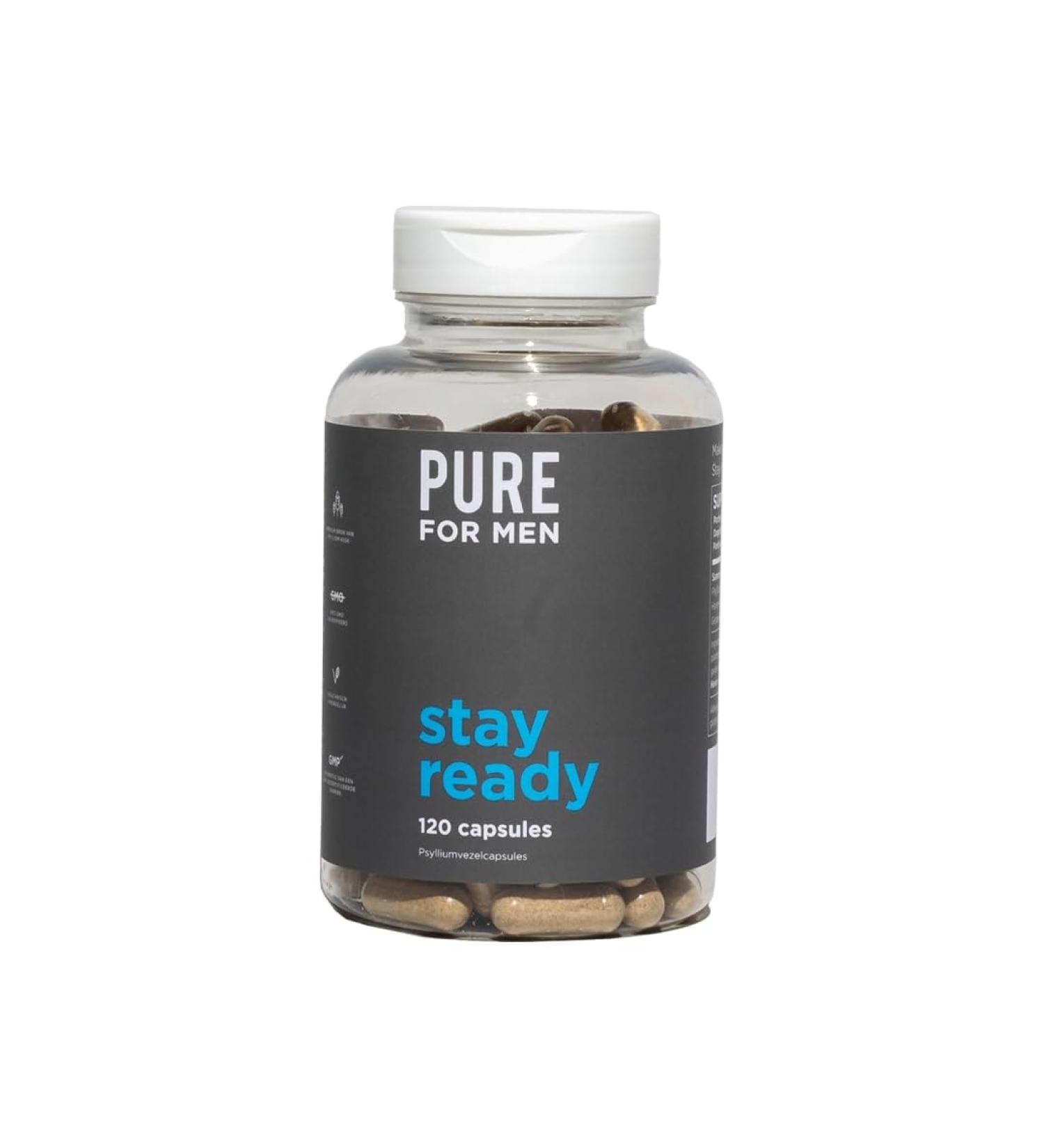 Pure for Men Original Stay Ready Fiber Supplement 120 Vegan Capsules Psyllium Fiber Helps Digestion Psyllium Fiber Chia Seed Oat Fiber Own Formula Oat Fiber 120 pieces 1 pack - Buy Online on GoSupps.com