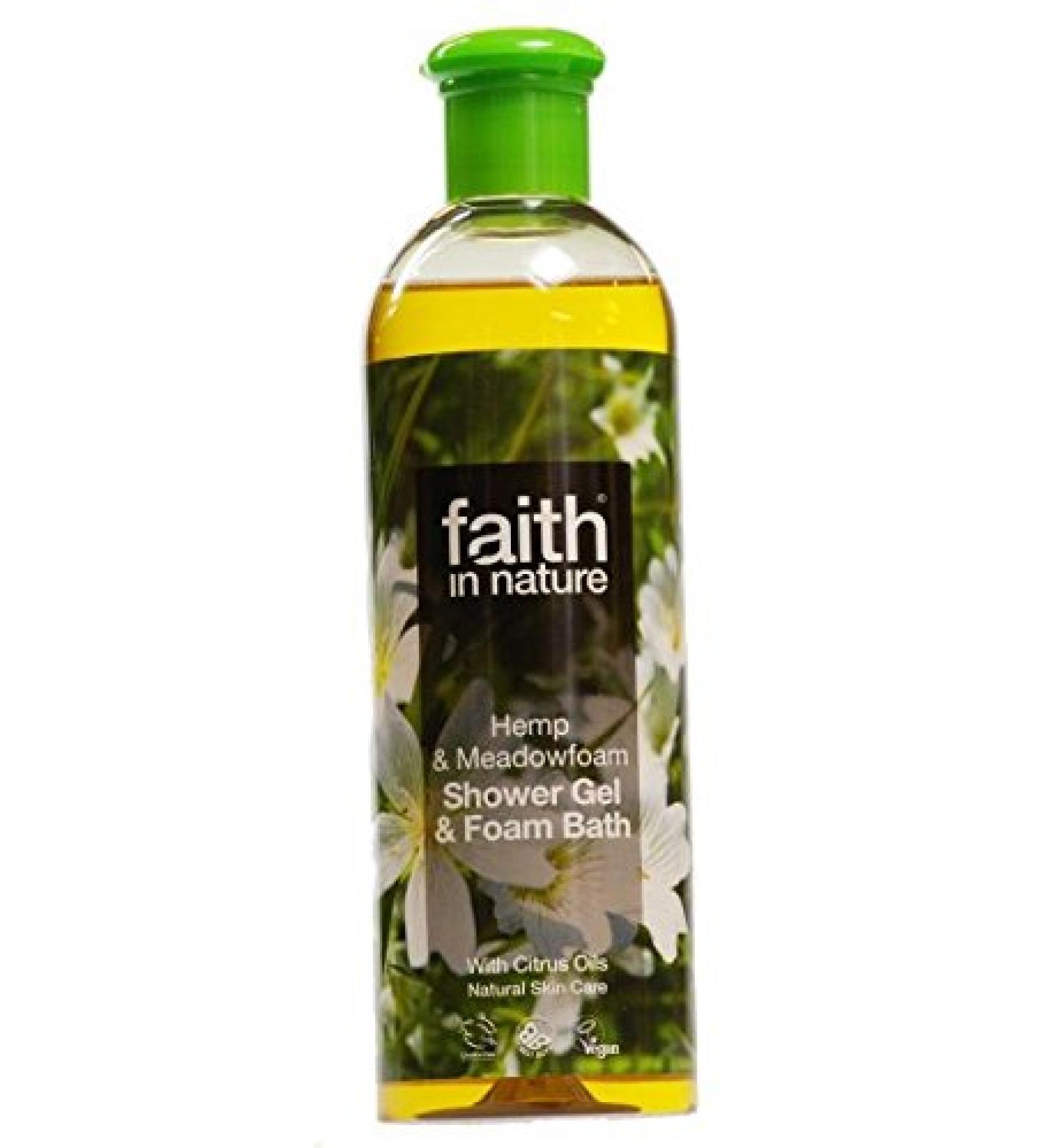 Faith In Nature - Hemp & Meadowfoam Foam Bath & Shower Gel - 400ml - Buy Online on GoSupps.com
