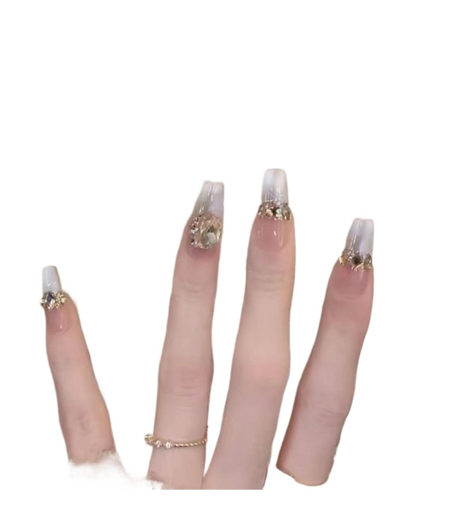 Temperament manicure pure hand-worn manicure whitening nail new patch detachable nails.(XS)