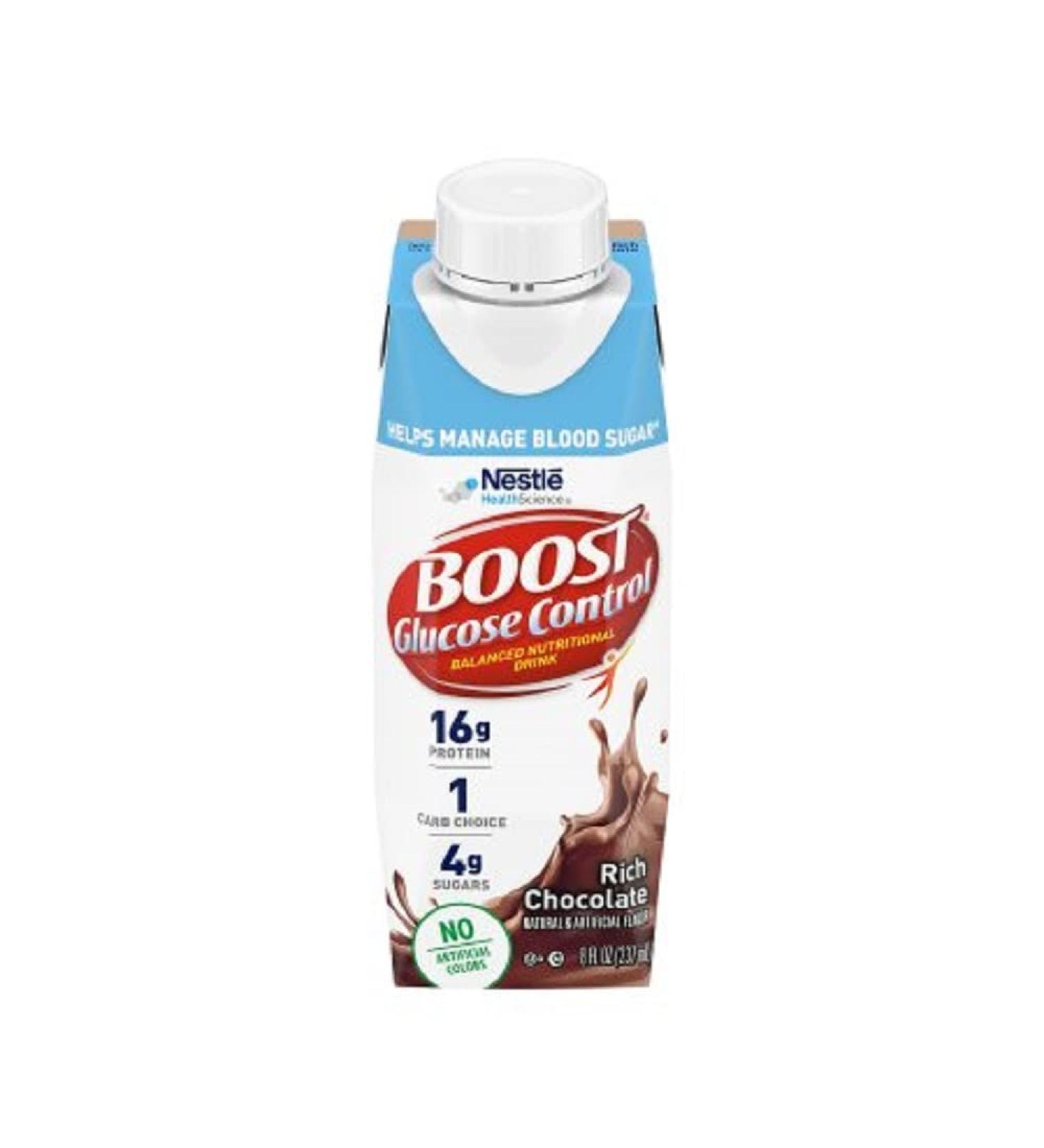 Boost Glucose Control Rich Chocolate Flavor Ready to Use Oral Supplement 8 oz. Carton, 24/Case