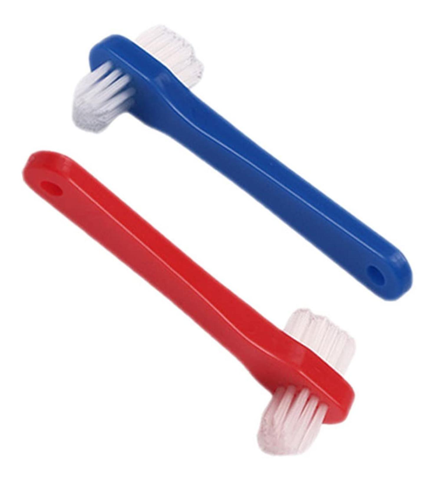 Artibetter Denture Cleaning Brush - Dual Head Toothbrush for False Teeth - Hard Bristles - Effective Denture Care - Buy Online on GoSupps.com