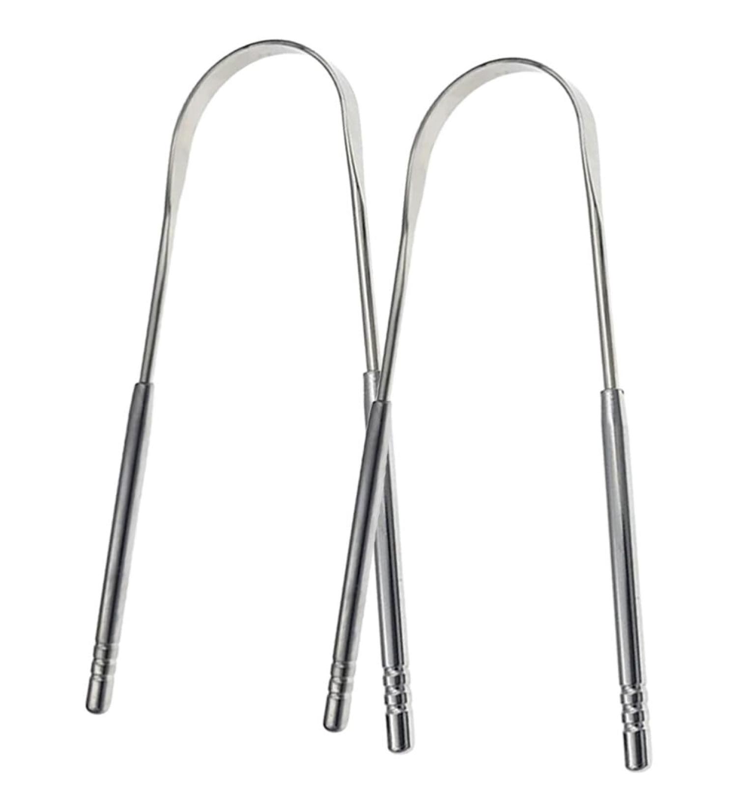 Buy SOLUSTRE 2pcs Dental Scraping Tool Set - Kids & Adults - Portable Stainless Steel Bad Breath Scraper & Spatula - Buy Online on GoSupps.com