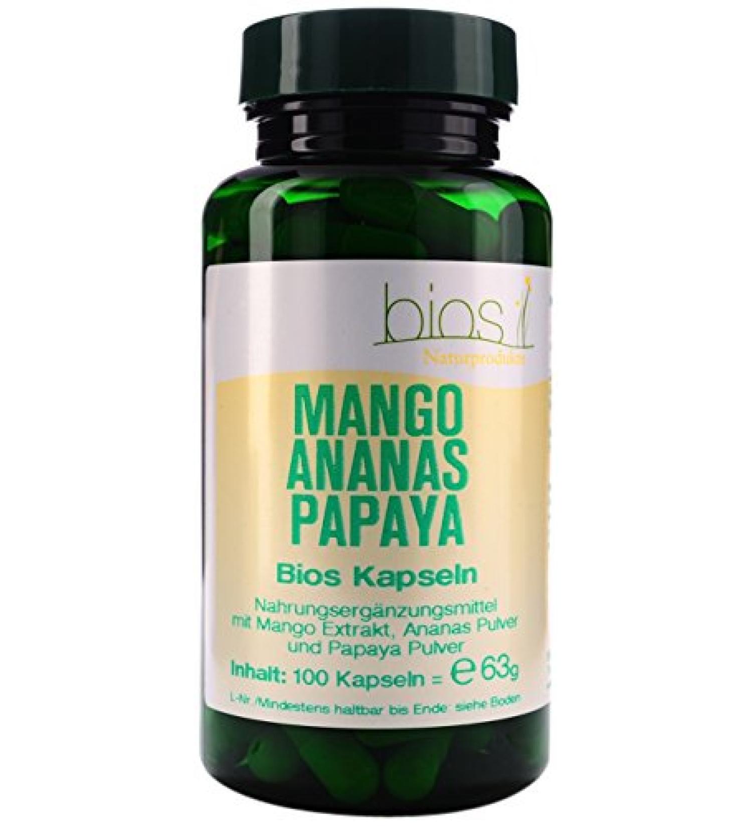 Bios Mango Pineapple Papaya 100 capsules 1 pack (1 x 63 g)