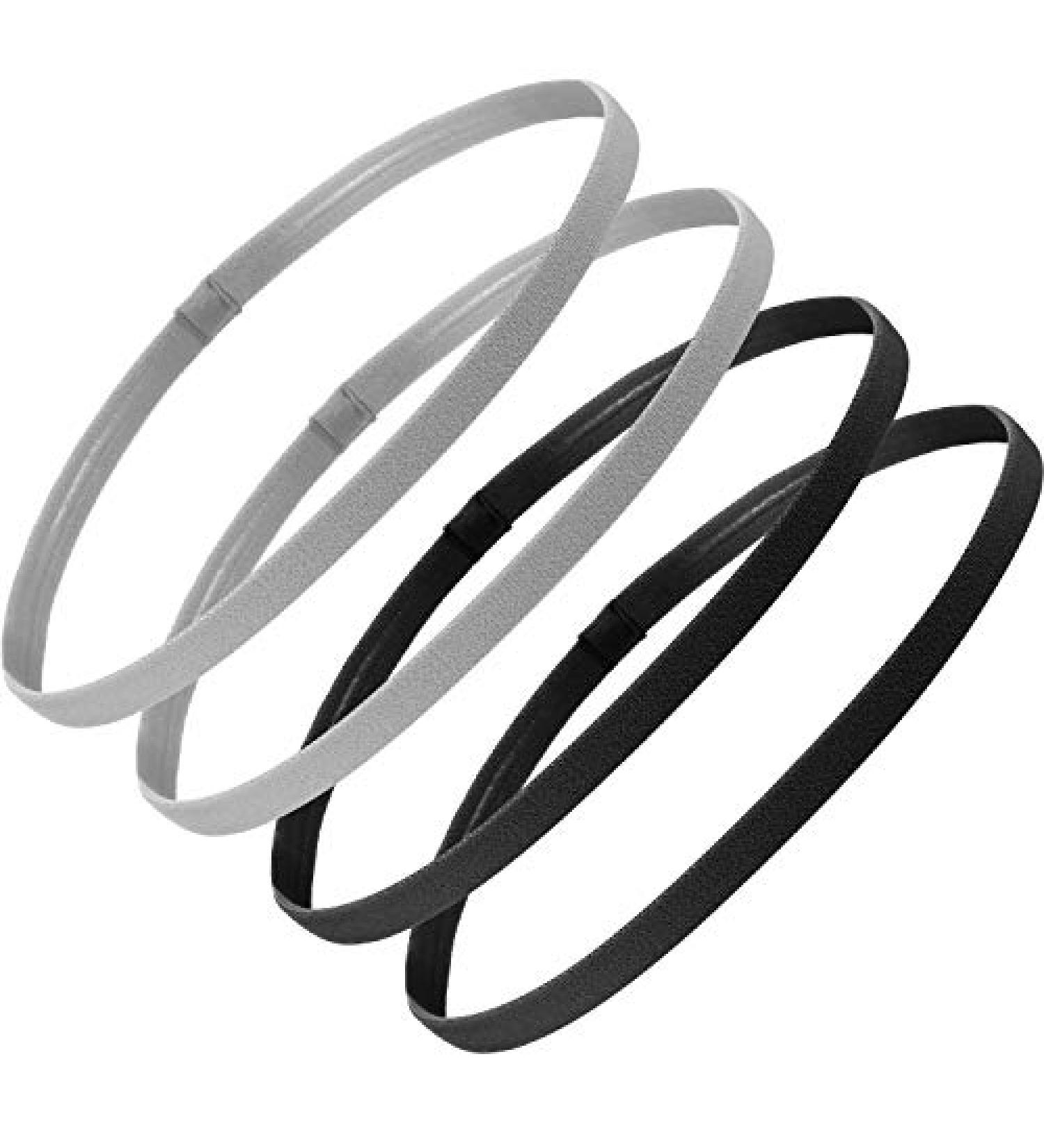 Sumind Non-Slip Sport Headbands Set - 4 Pack in Black & Gray - Buy Online on GoSupps.com
