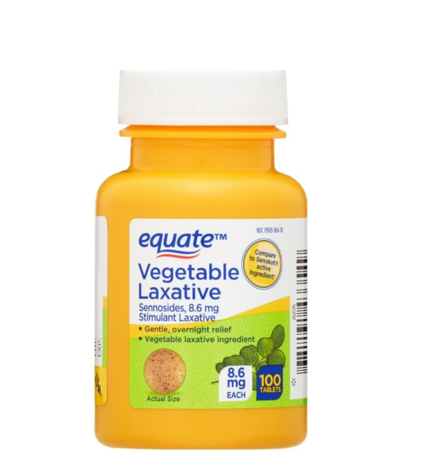 Equate Natural Vegetable Laxative Sennosides Tablets - 100 Count - Gentle Overnight Constipation Relief Supports Digestive Health - Buy Online on GoSupps.com