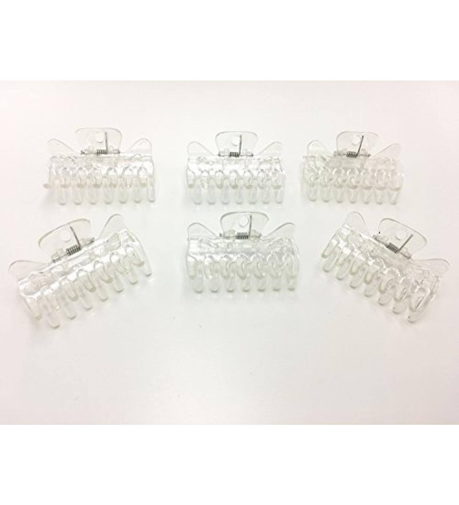 6 Pcs Long Clear Plastic Mini Hairpin 14 Claws Hair Clip Barrette Set for Women and Girls - Buy Online on GoSupps.com