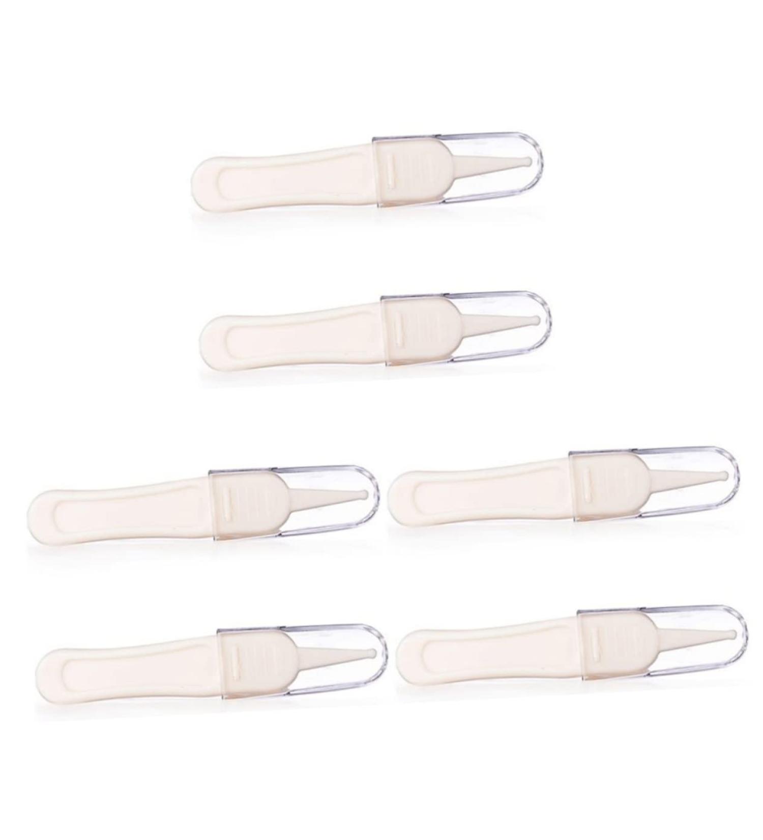 Healeved 6 Pcs Baby Nursing Cleaning Tools Set - Plastic Nose & Ear Tweezers for Newborn Safety Care - Nose Clip & Ear Pick Bag Included - Buy Online on GoSupps.com