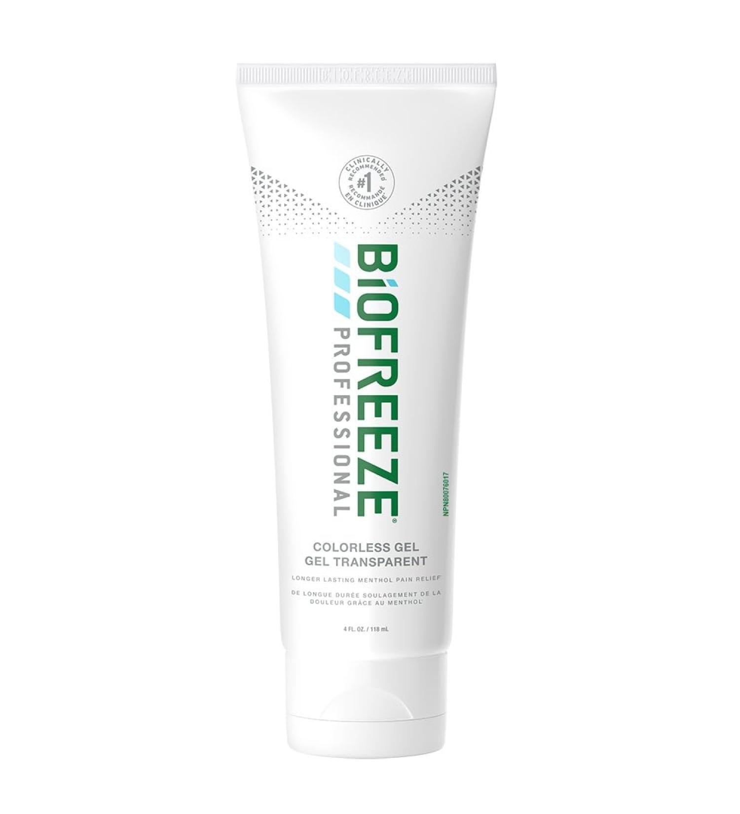 Biofreeze 13841 Pain Relief Gel 4 oz. Tube Cooling Topical Analgesic for Arthritis Fast Acting and Long Lasting Pain Reliever Cream for Muscle Pain Joint Pain Back Pain Colorless Formula - Buy Online on GoSupps.com