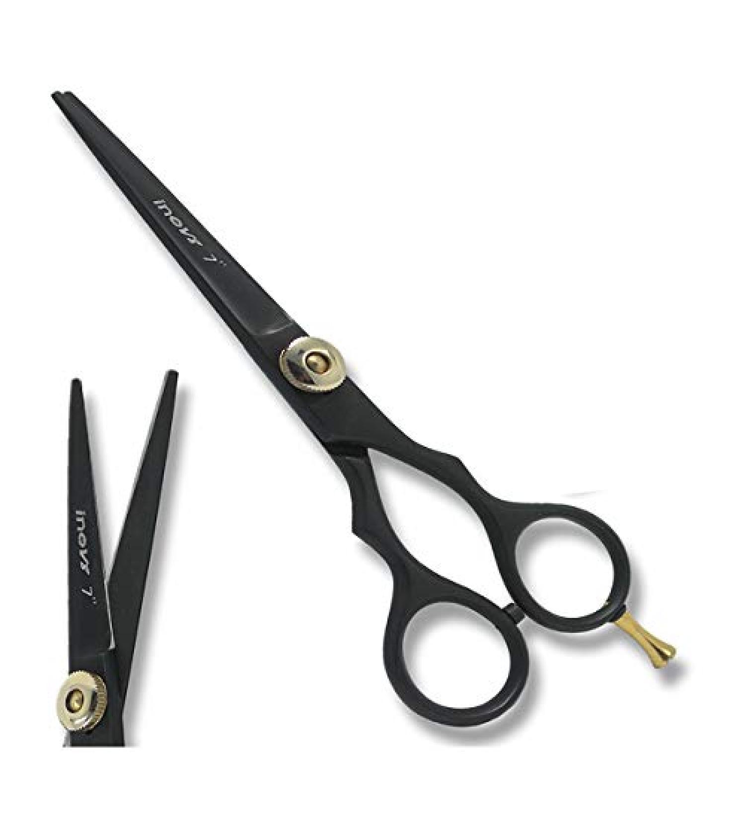 7" Black Hairdressing Scissor for Professional Hairdressers Stainless Steel Salon Barber Cutting Hair Scissors for Men Women and Children (Single Scissor) - Buy Online on GoSupps.com