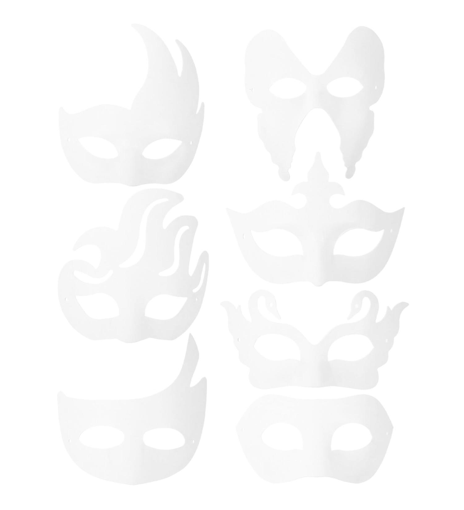 DIYEAH 14pcs Blank White Paper Masks - Perfect for DIY Painting & Masquerade Crafts | International Shipping Available - Buy Online on GoSupps.com