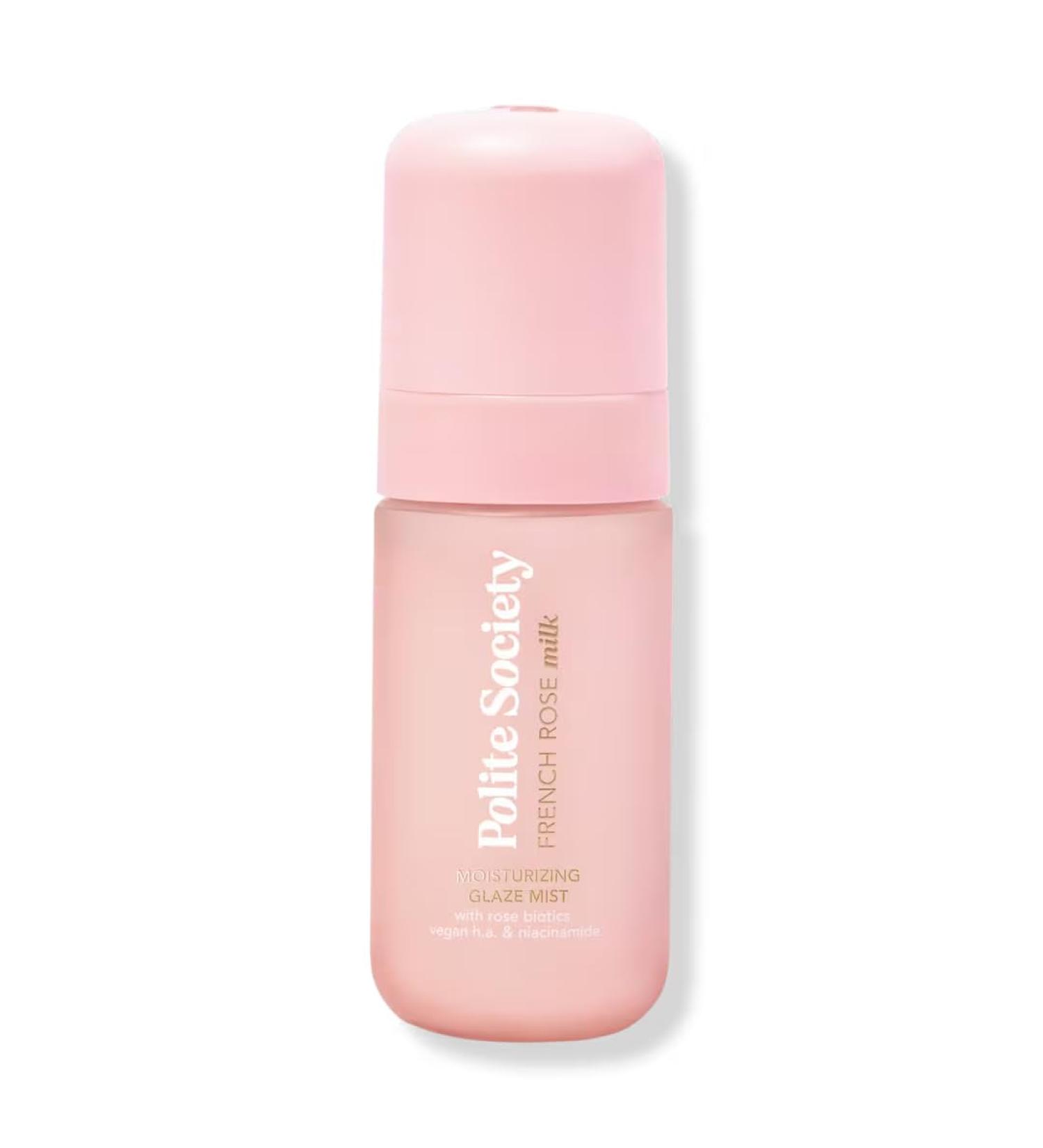 Polite Society French Rose Milk Moisturizing Glaze Mist | Size: 1 Fl oz | Hydrated radiance of liquid glass for a buildable glazed makeup effect with skincare benefits. - Buy Online on GoSupps.com