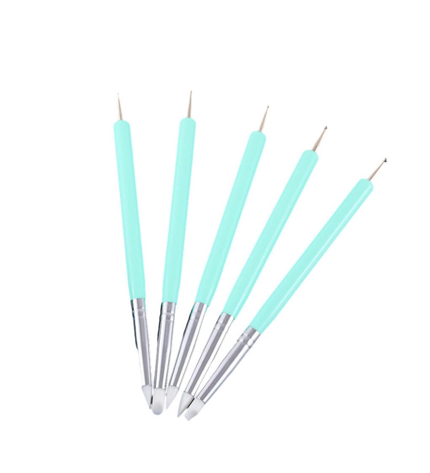 AUklOPVZZ 5pieces Wide Application Double Ended Nail Liner Brush Dotting Pen For Nail Art Designs Acrylic Nail Dotting Pen Easy style 5 - Buy Online on GoSupps.com