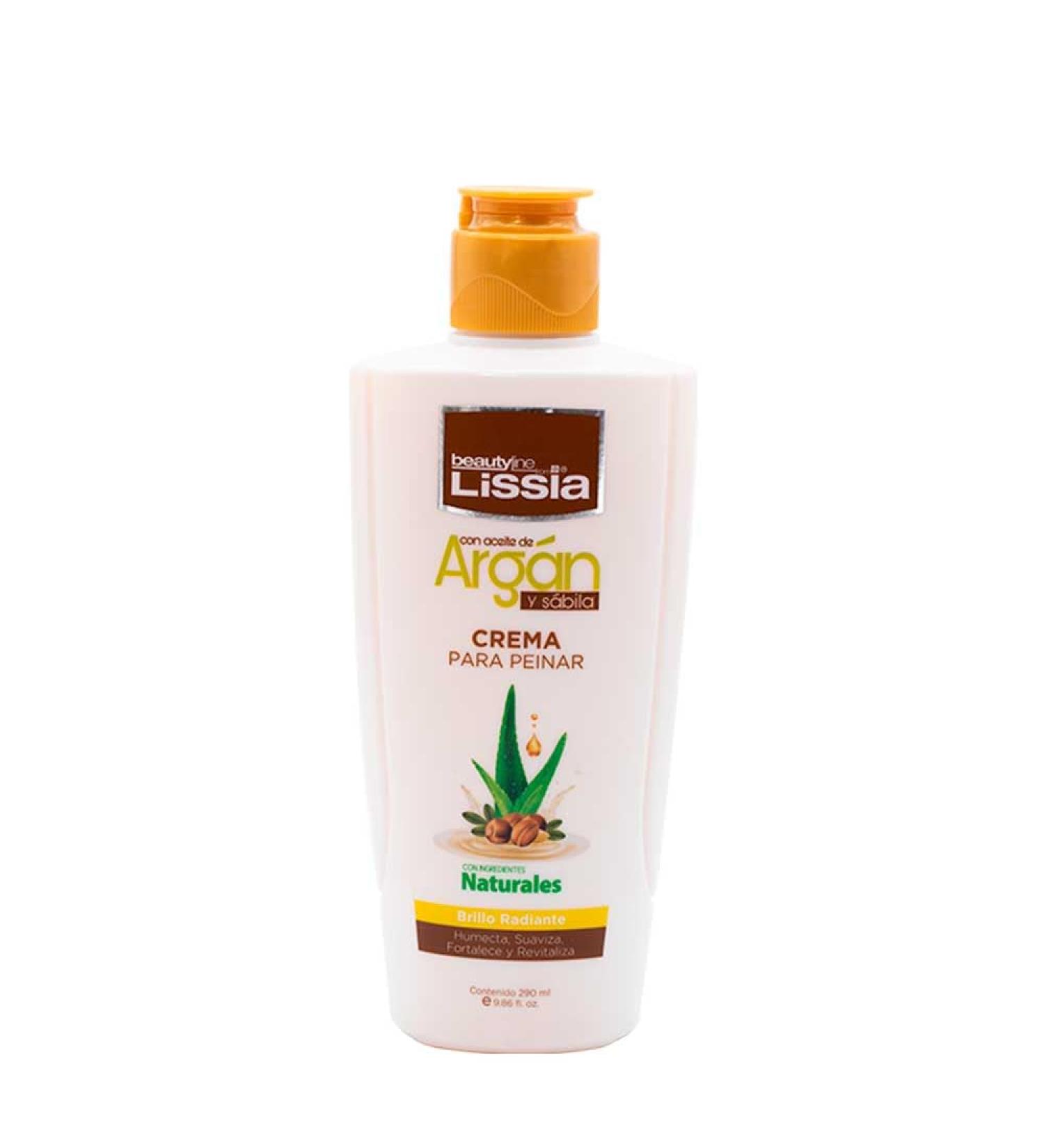 LISSIA Styling Cream Oil Argan and Sabila All Hair Types | Crema Para Peinar Aceite de Argan y Sabila Hidratante Suaviante y Fortalece Colombia (9.8oz 290ml) Coffee
