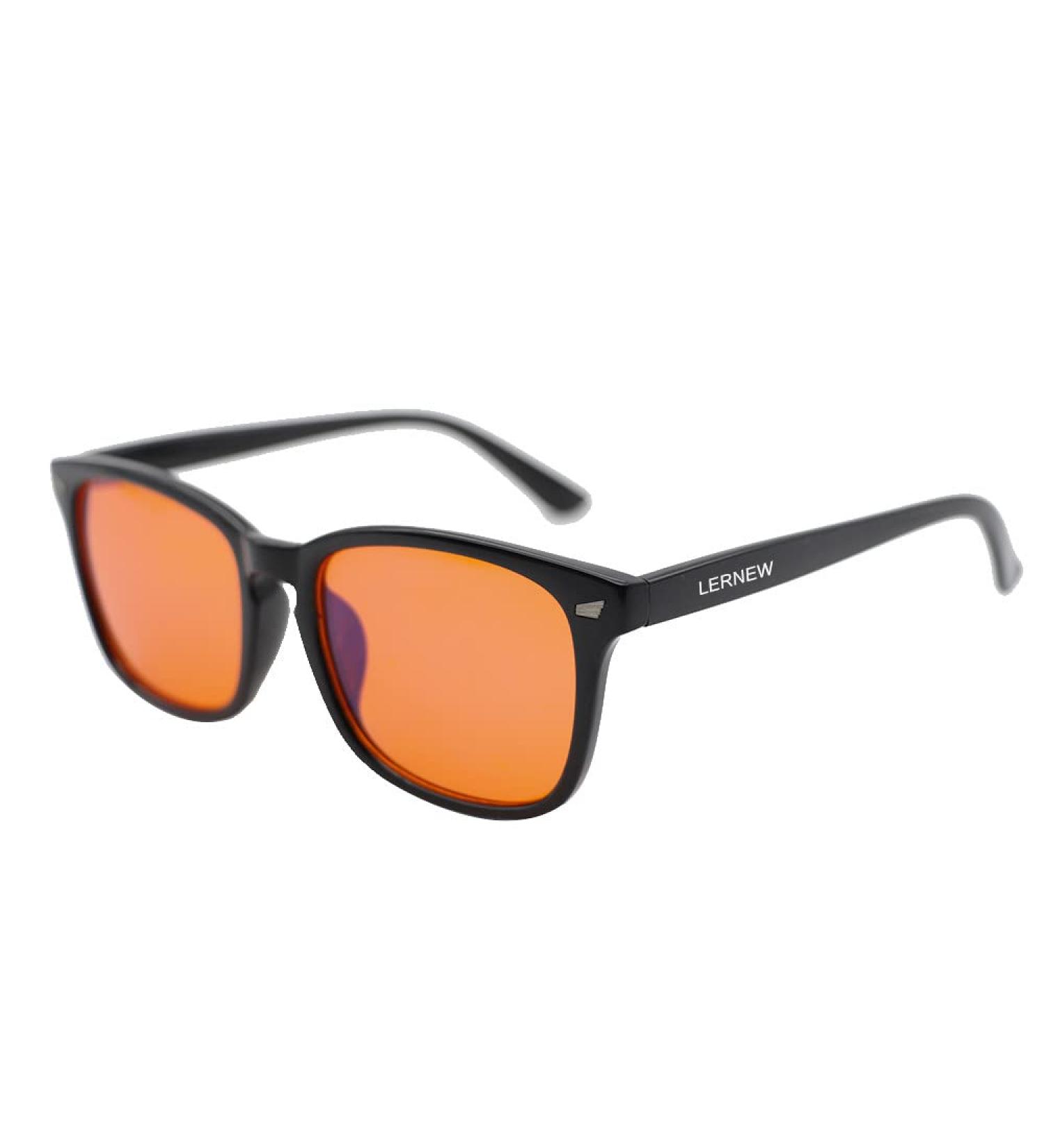 LERNEW Blue Light Blocking Glasses - Matte Black Frame - Amber Lenses - Buy Online on GoSupps.com