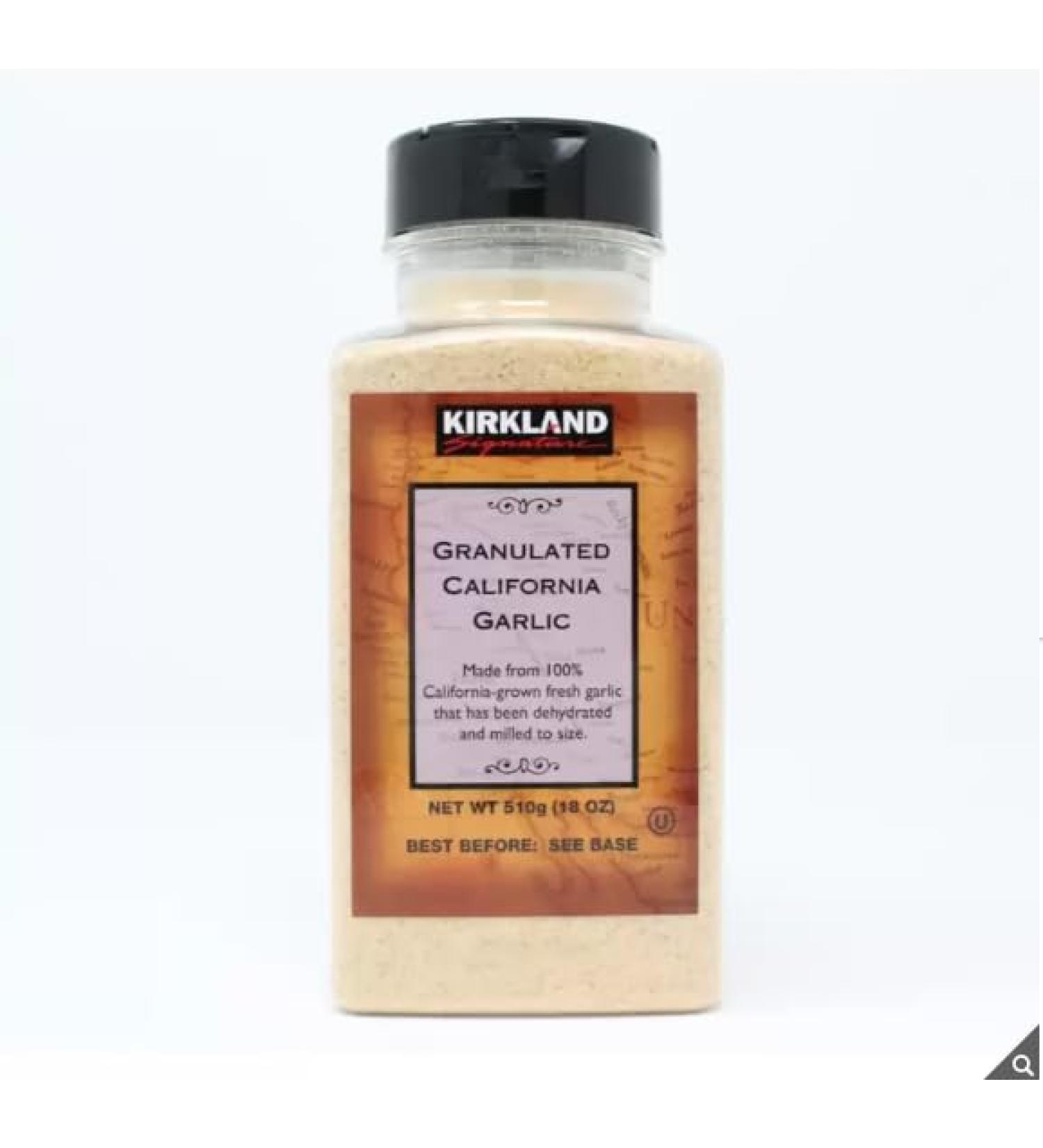 Kirkland Signature Granulated California Garlic- 100% California-grown Fresh Garlic - Kosher - Great for Recipes - 510g