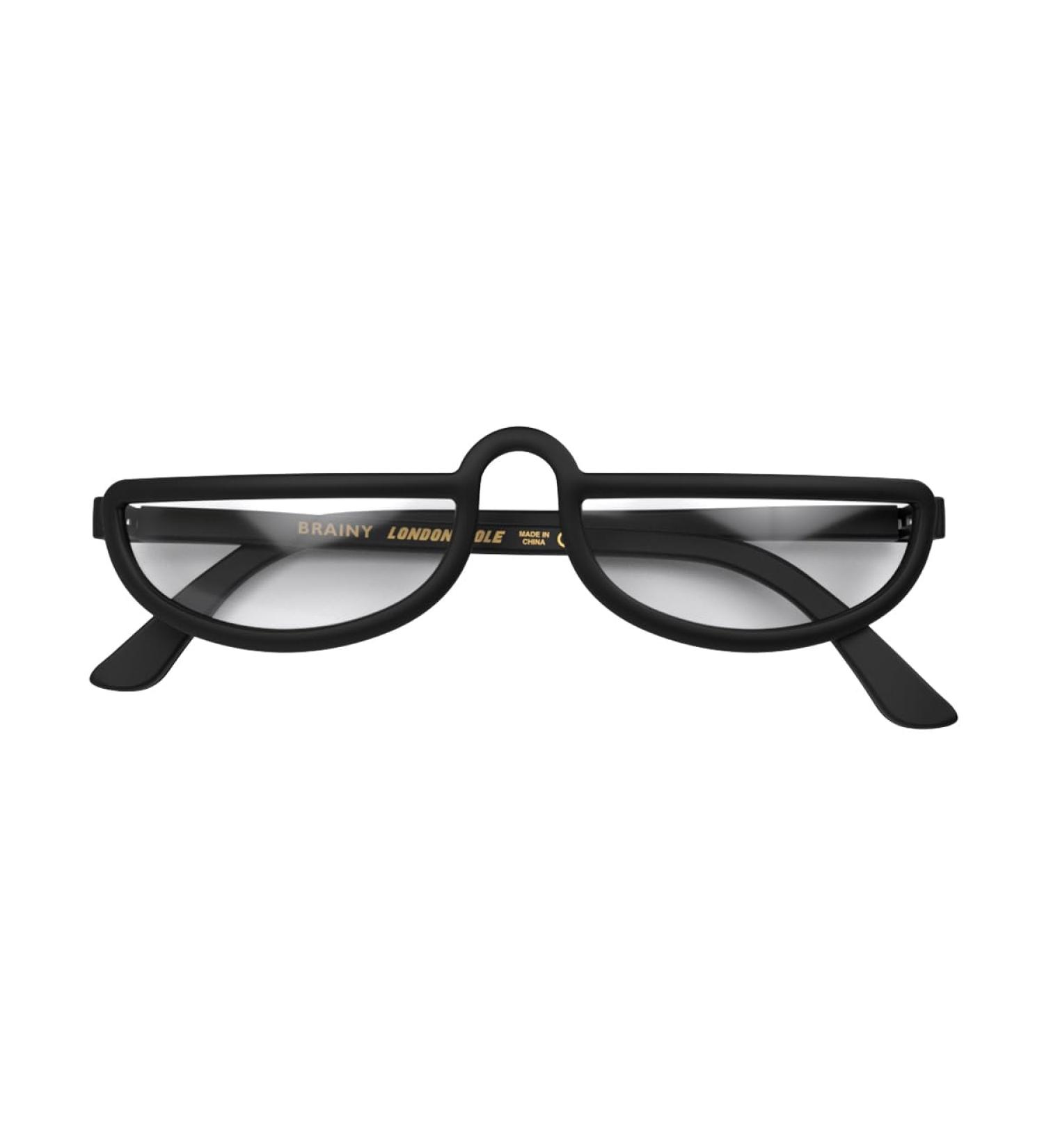 London Mole Glasses | Brainy Half Moon Reading Glasses for Men & Women | Stylish Full Edge Design with Spring Hinges - Matt Black 3.0x - Buy Online on GoSupps.com