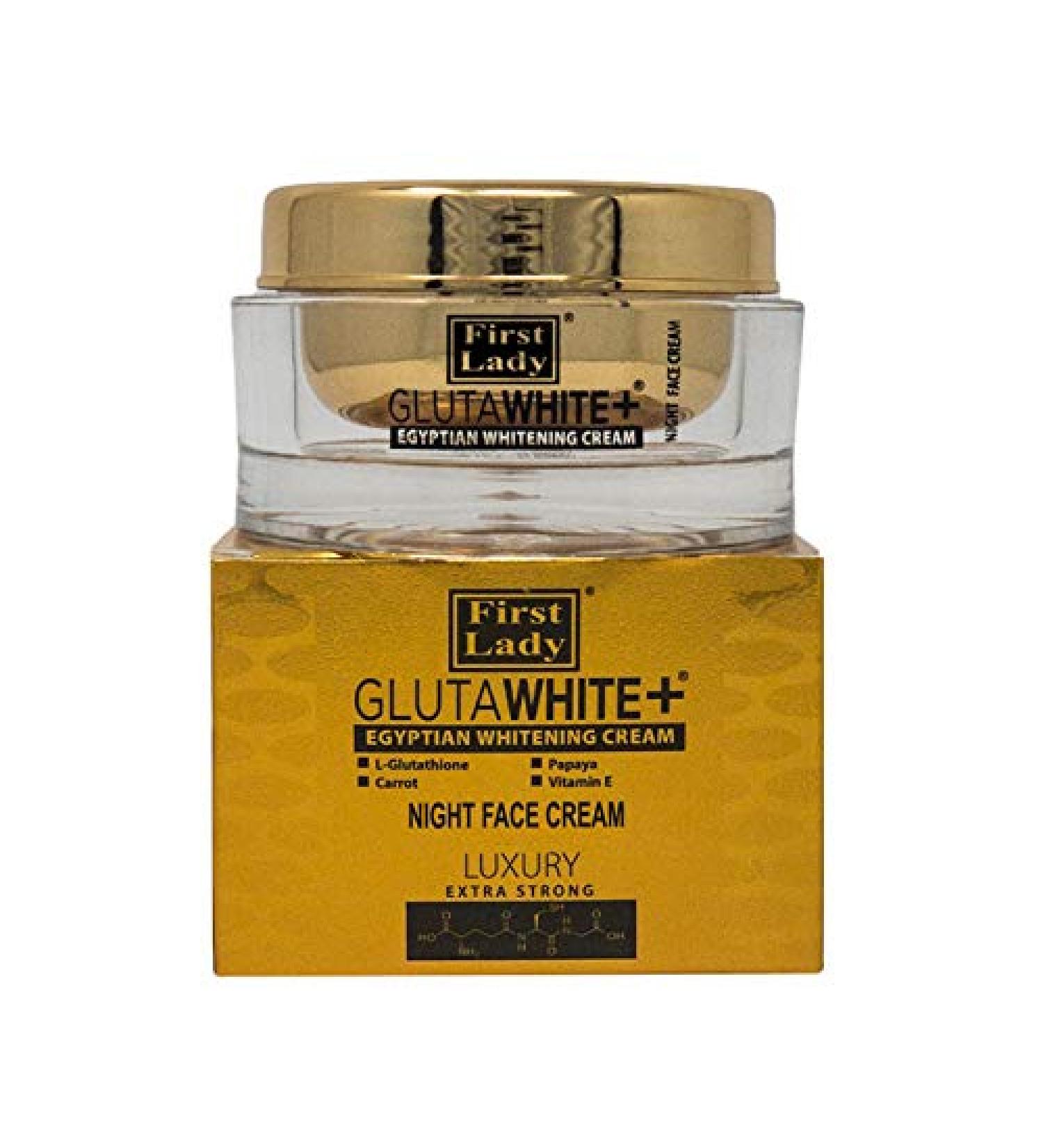 First Lady Glutawhite+ Egyptian Night Brightening Face Cream 100ml with L- Glutathione Papaya Carrot Vitamin E