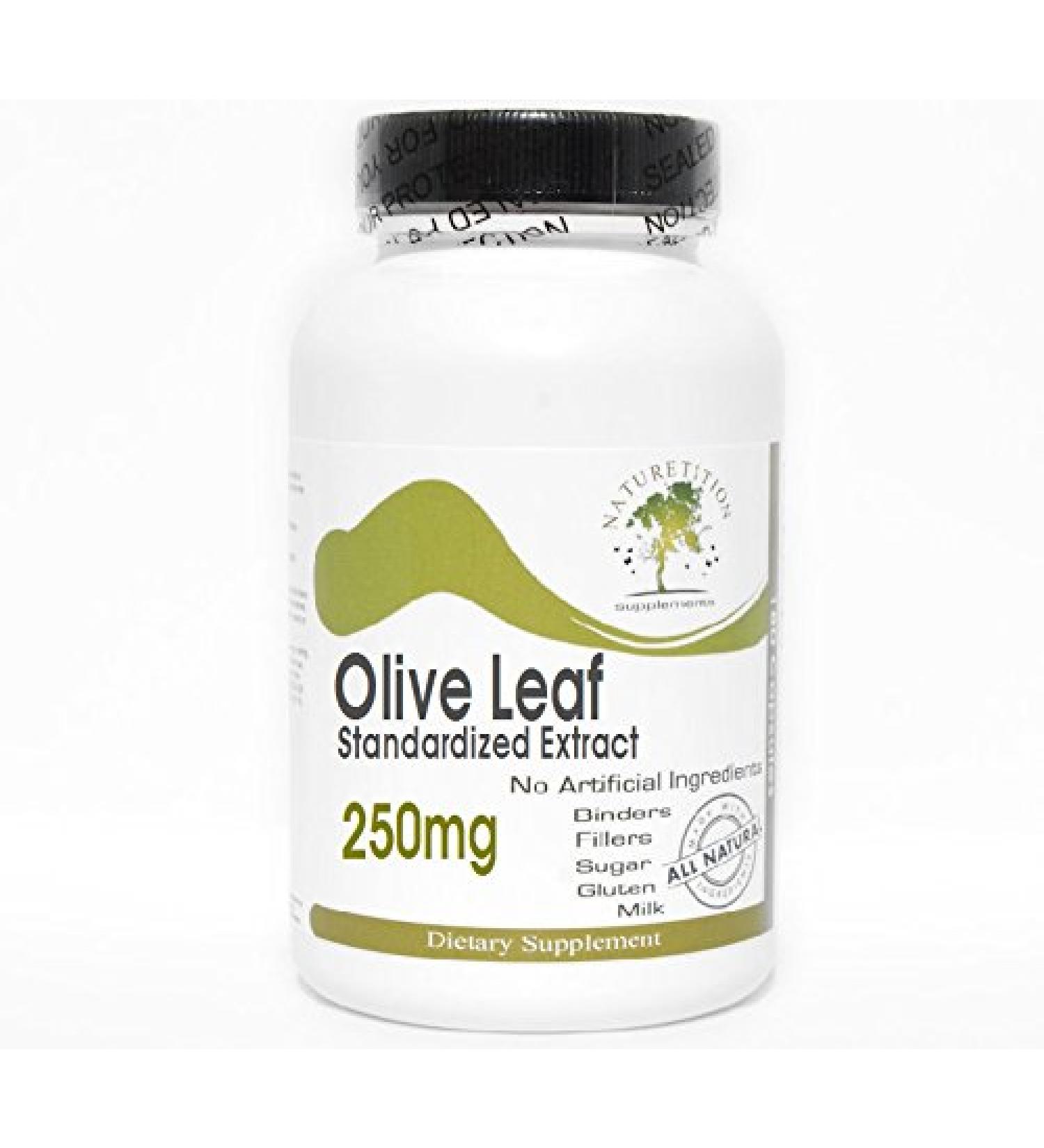 Olive Leaf Standardized Extract 250mg 200 Capsules - No Additives Naturetition Supplements