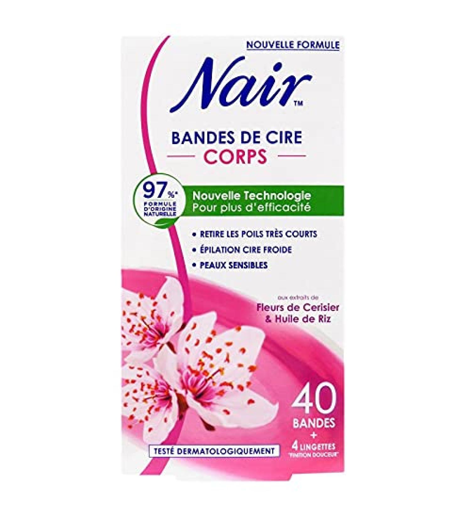 NAIR - Bandes Cire Froide Corps Cerisier X40 - Lot De 3 - Livraison Gratuite